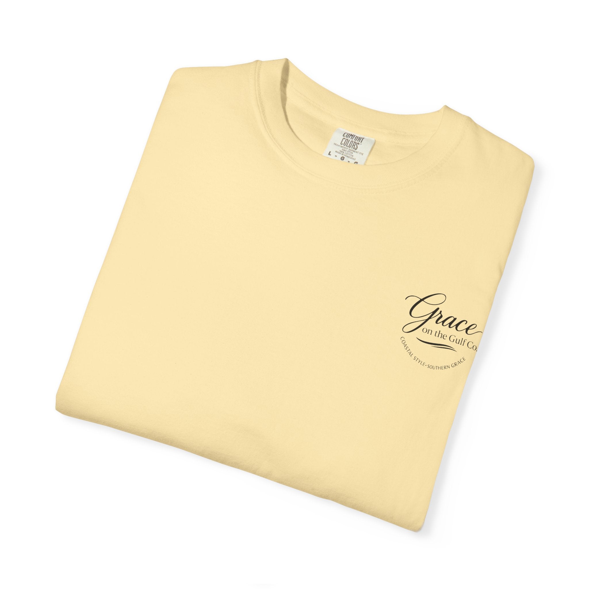 Chasing His Purpose- Grace on the Gulf-Classic White Garment-Dyed T-Shirt