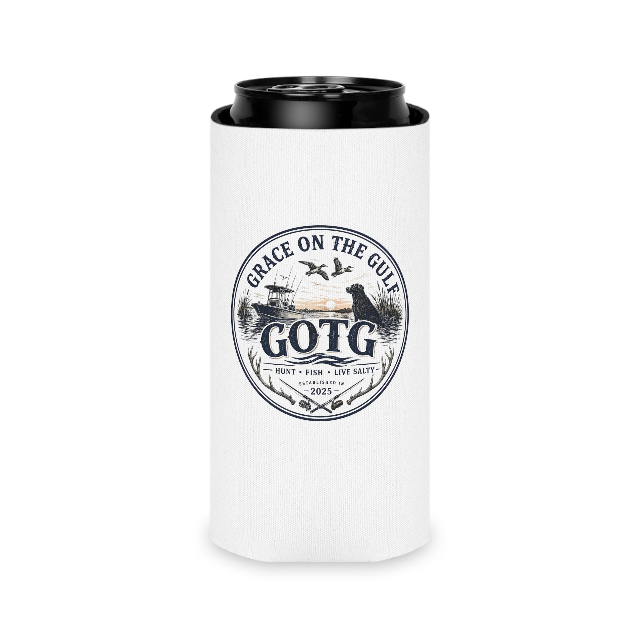 Can Cooler — "Grace on the Gulf" GOTG Fishing & Boating Beverage Koozie