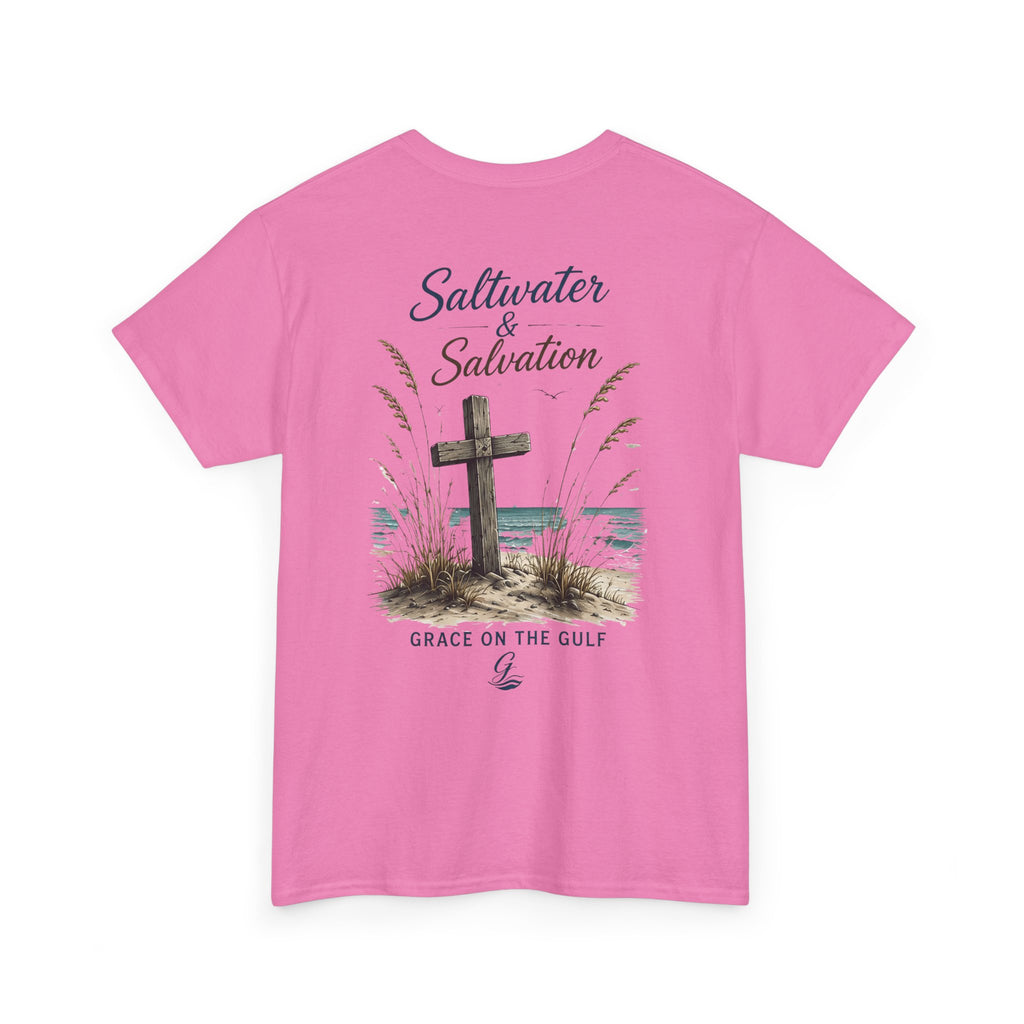 GOTG Saltwater & Salvation Tee — Grace on the Gulf Beach Christian T‑Shirt