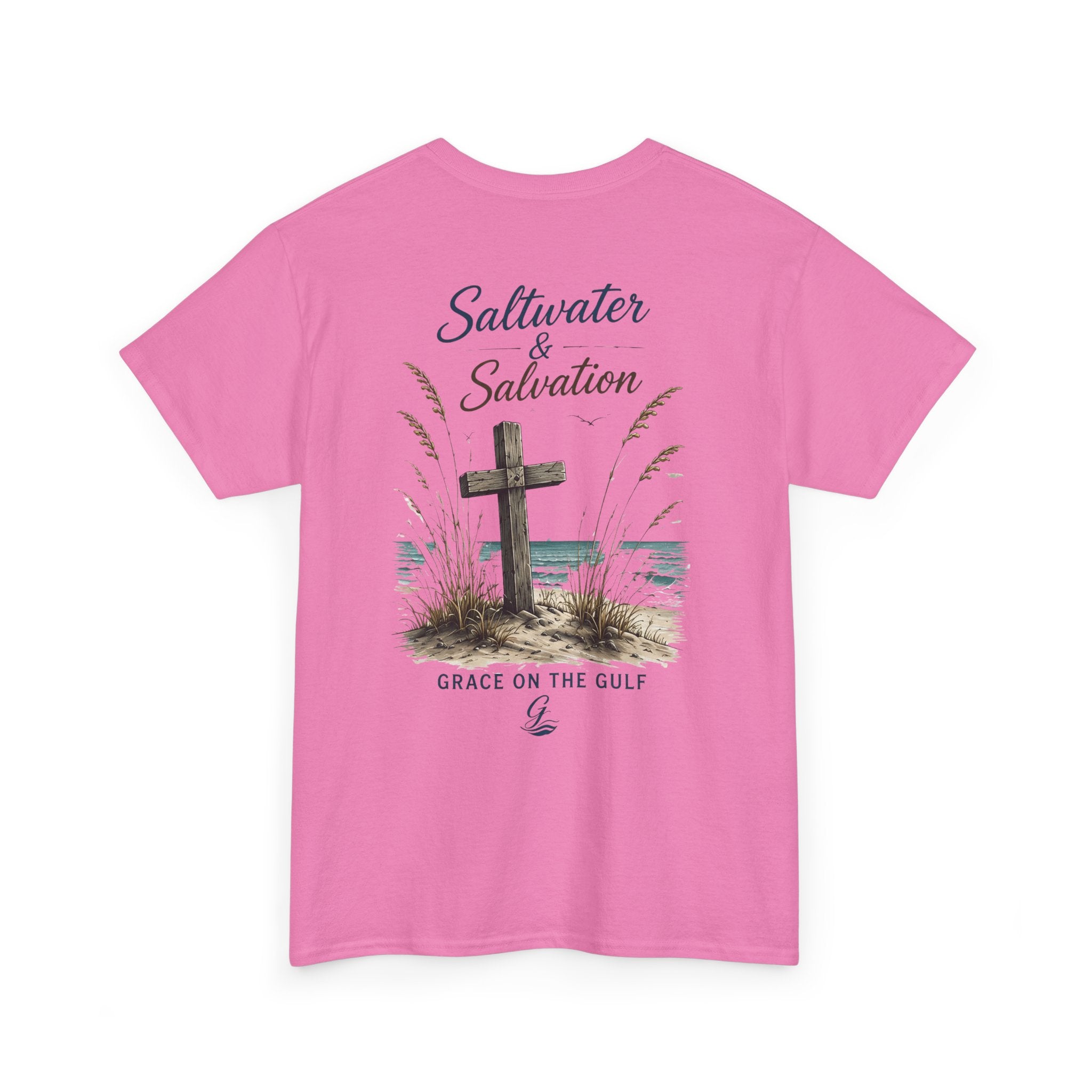 GOTG Saltwater & Salvation Tee — Grace on the Gulf Beach Christian T‑Shirt