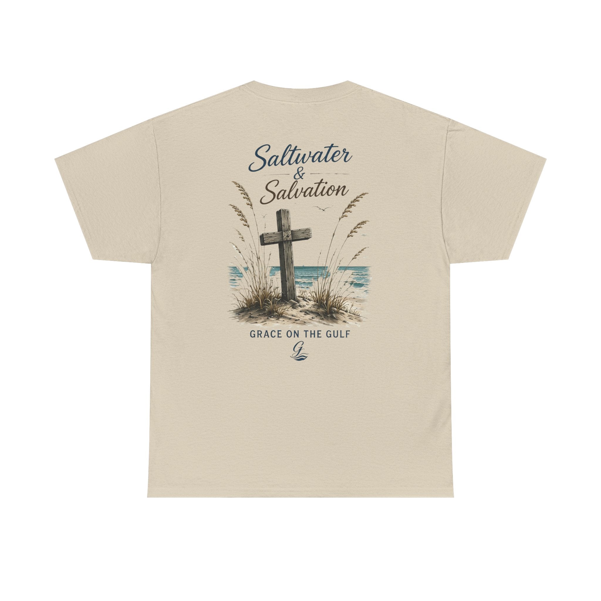 GOTG Saltwater & Salvation Tee — Grace on the Gulf Beach Christian T‑Shirt