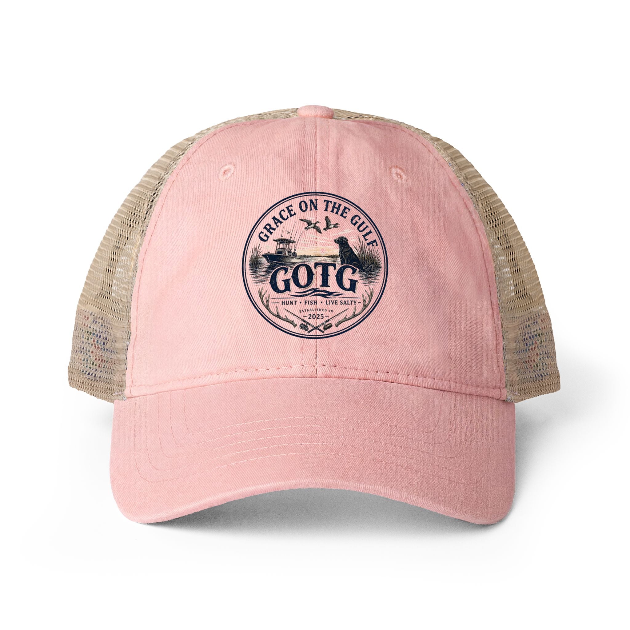 Grace on the Gulf Women's Washed Mesh-Back Cap