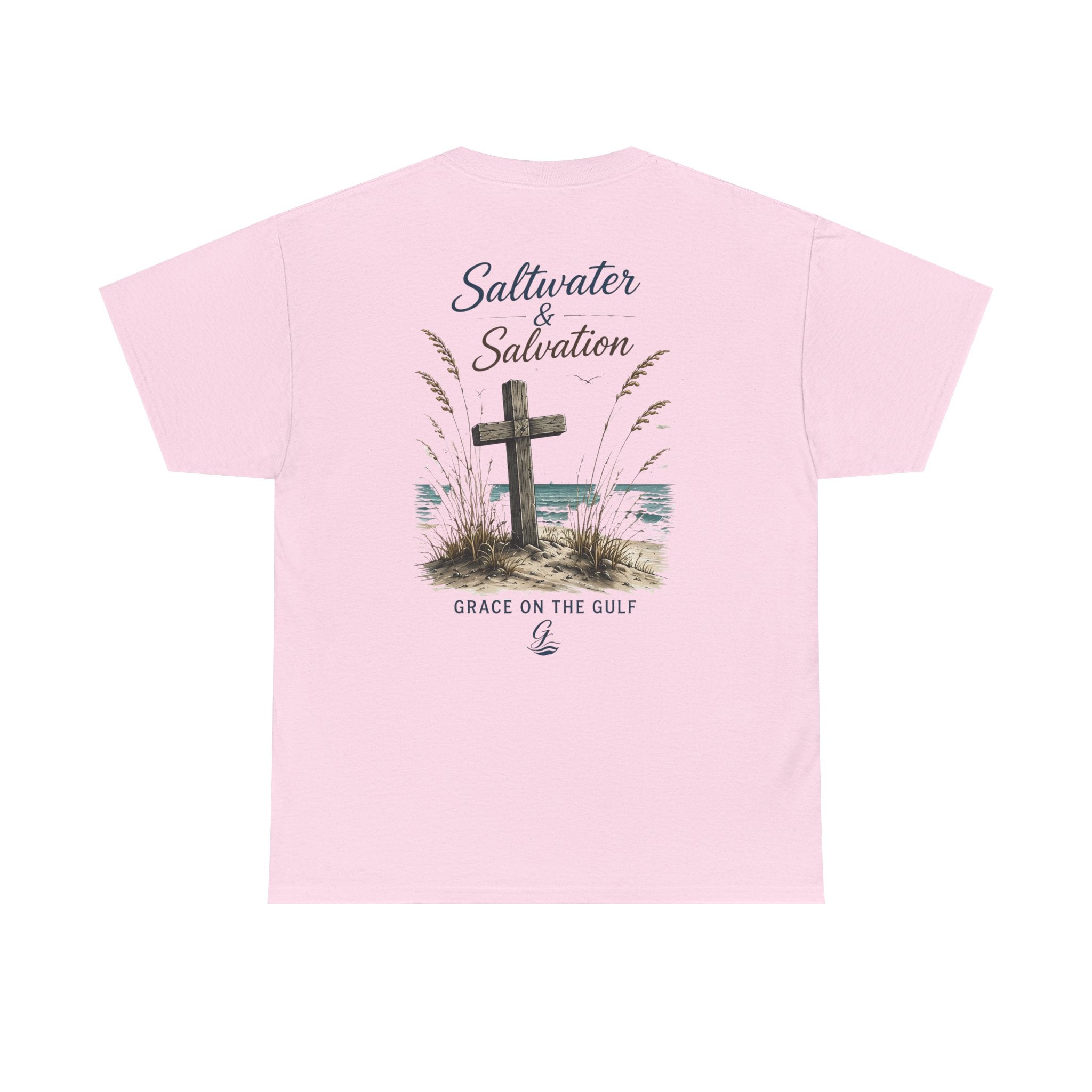 GOTG Saltwater & Salvation Tee — Grace on the Gulf Beach Christian T‑Shirt