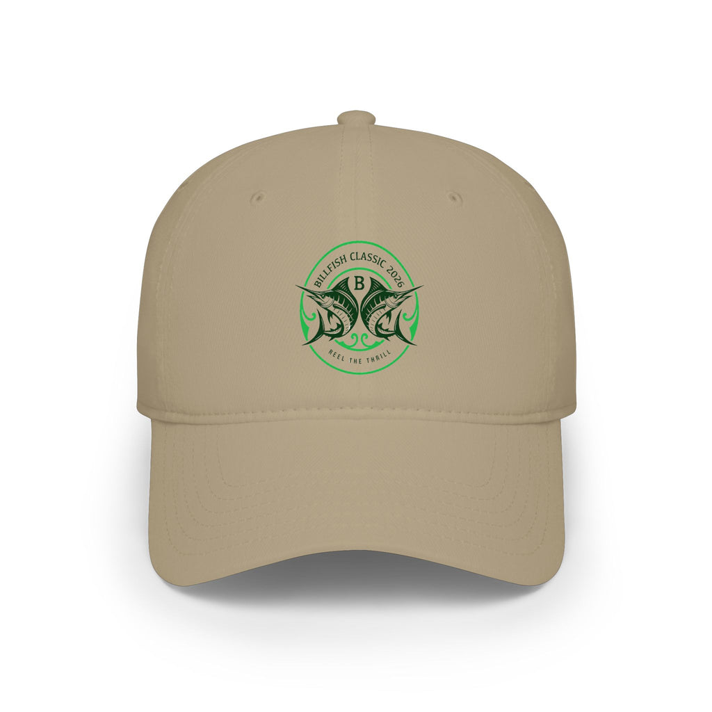 Billfish Classic Green Logo Low Profile Baseball Cap – Vintage Bass Fishing Emblem Hat