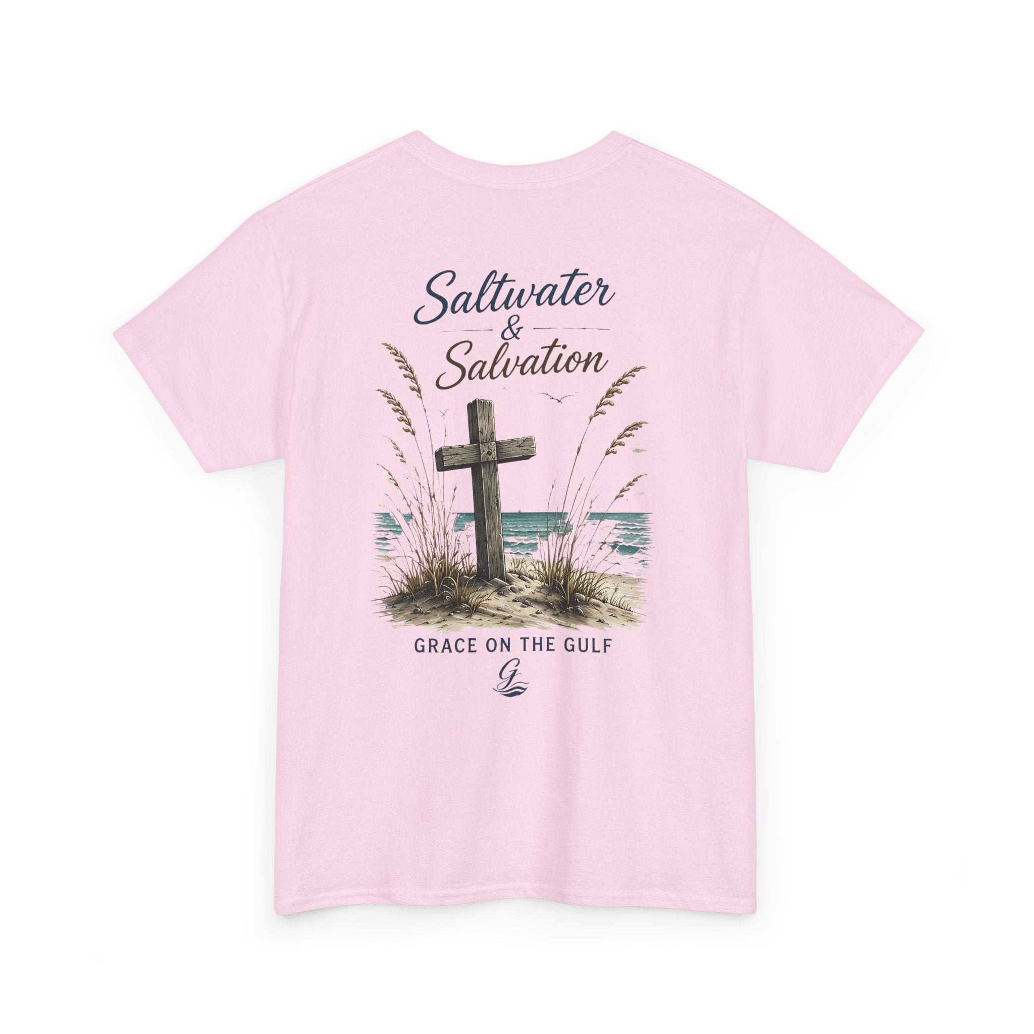 GOTG Saltwater & Salvation Tee — Grace on the Gulf Beach Christian T‑Shirt