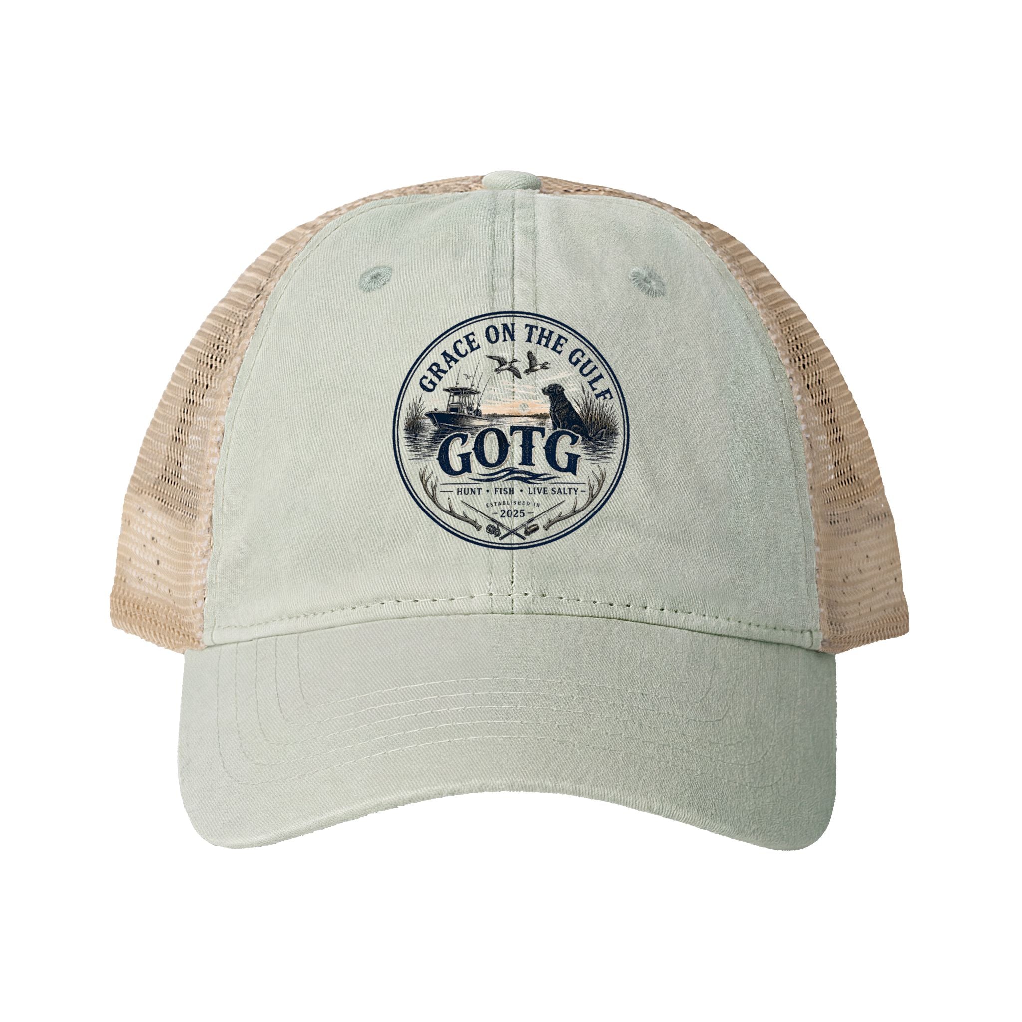 Grace on the Gulf Women's Washed Mesh-Back Cap