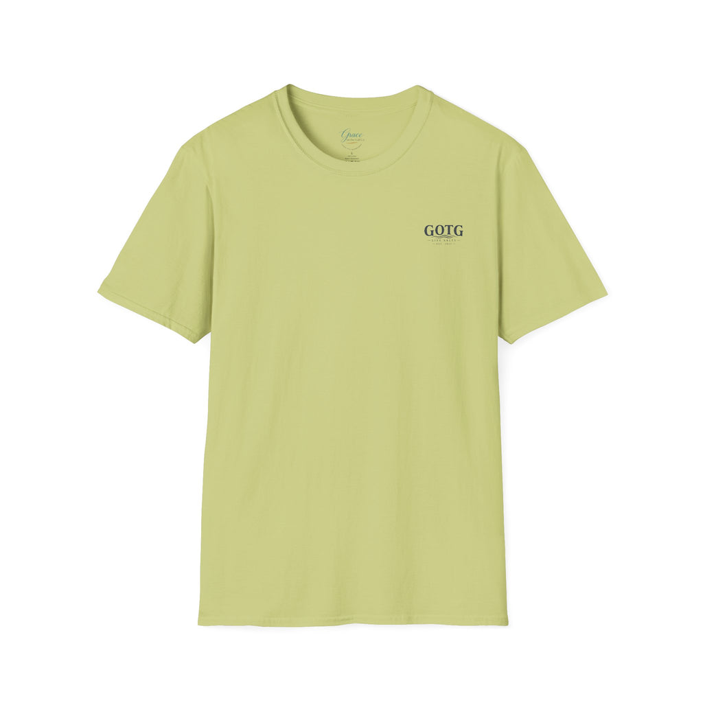 Sunset Crane Logo T‑Shirt — Casual Chest Print Graphic Tee
