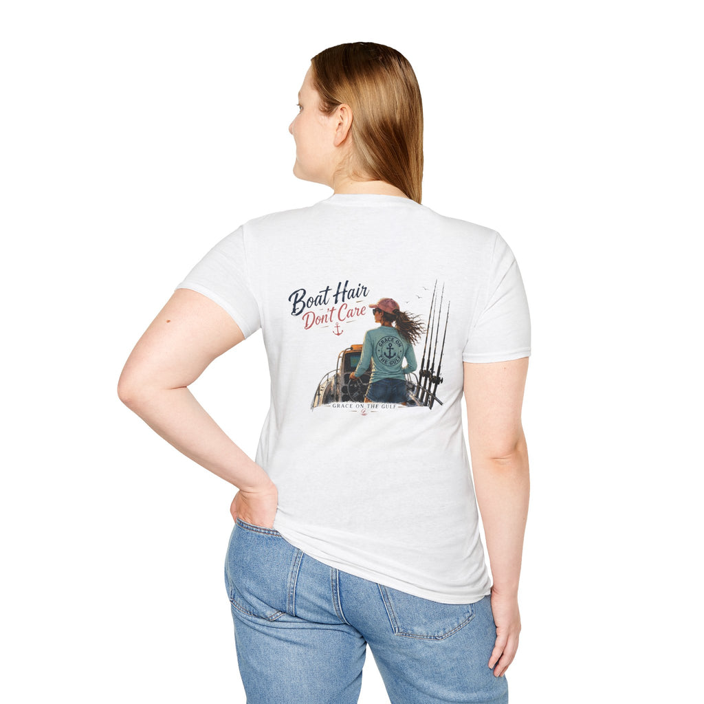Minimal GOTG Boat Hair don’t Care T‑Shirt — Casual Marvel Guardians Graphic Tee