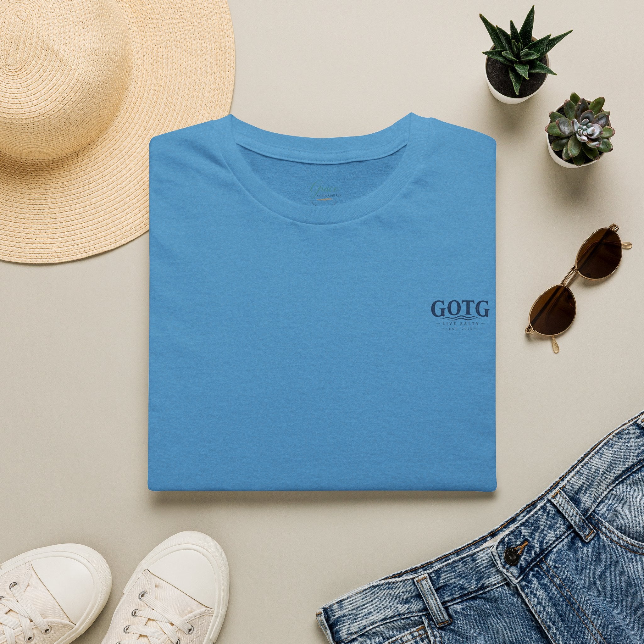 Sunset Crane Logo T‑Shirt — Casual Chest Print Graphic Tee