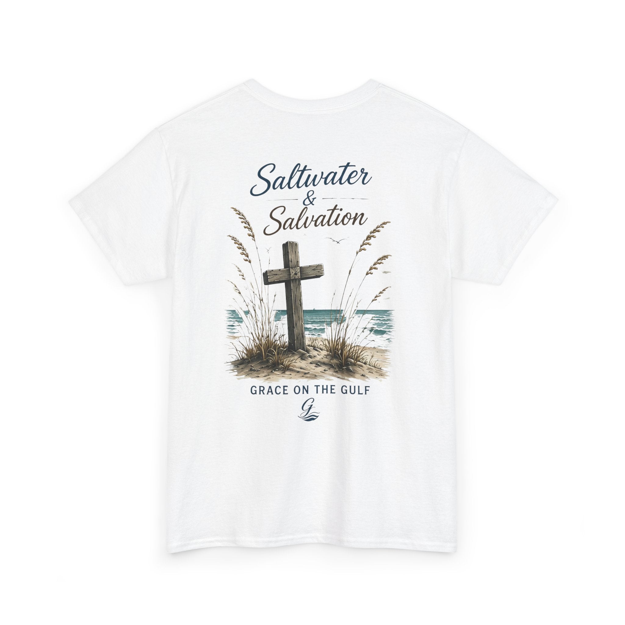 GOTG Saltwater & Salvation Tee — Grace on the Gulf Beach Christian T‑Shirt