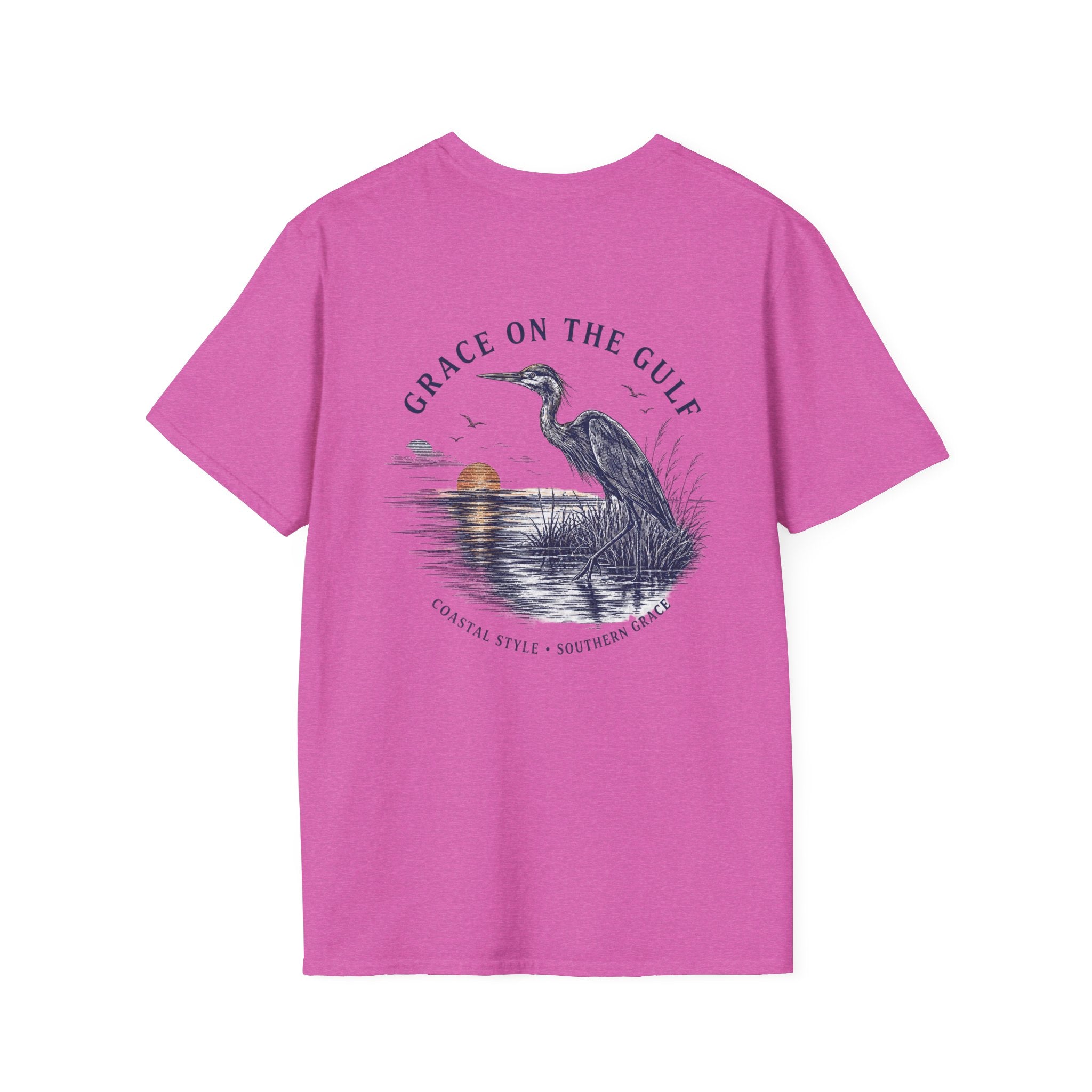 Sunset Crane Logo T‑Shirt — Casual Chest Print Graphic Tee