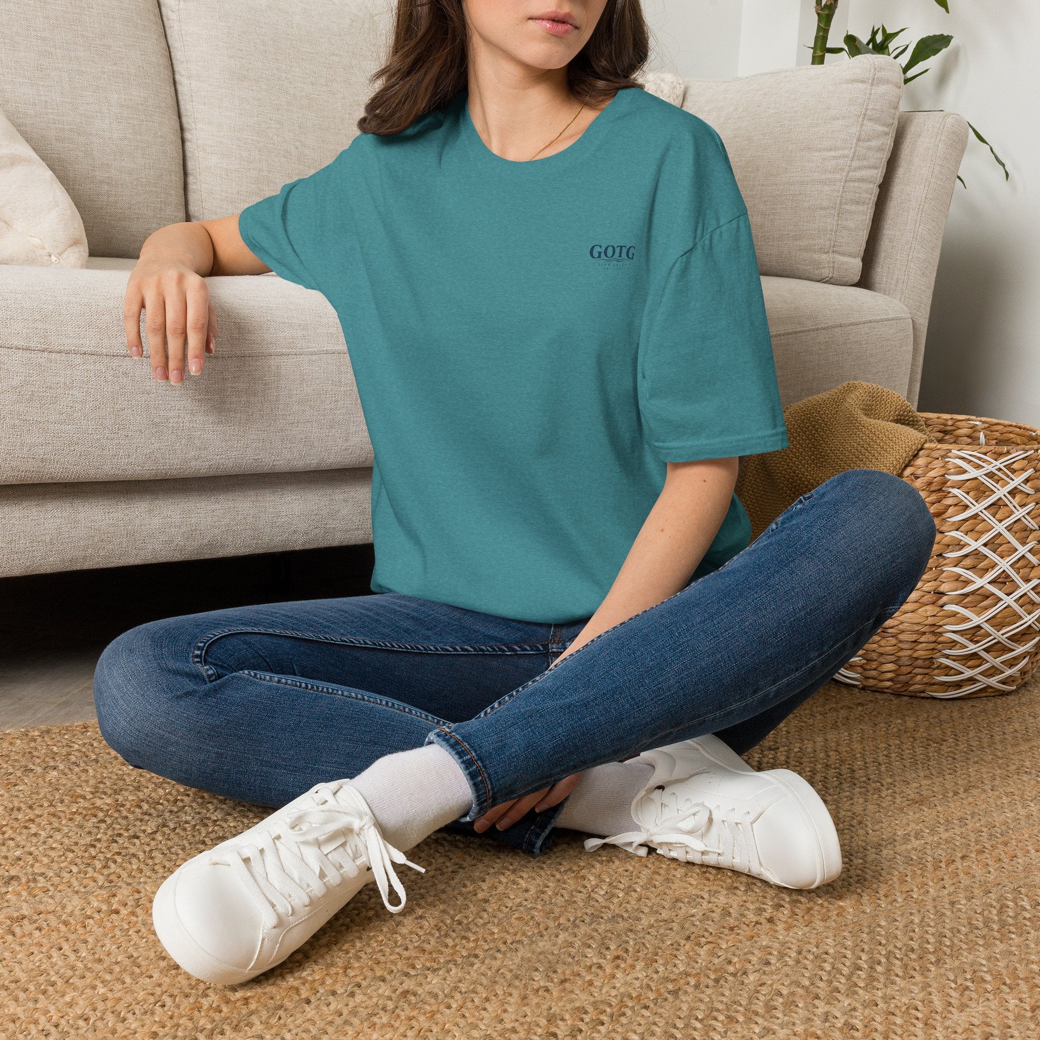 Sunset Crane Logo T‑Shirt — Casual Chest Print Graphic Tee
