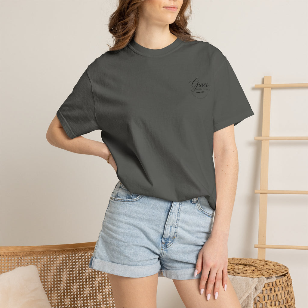 Chasing His Purpose- Grace on the Gulf-Classic White Garment-Dyed T-Shirt