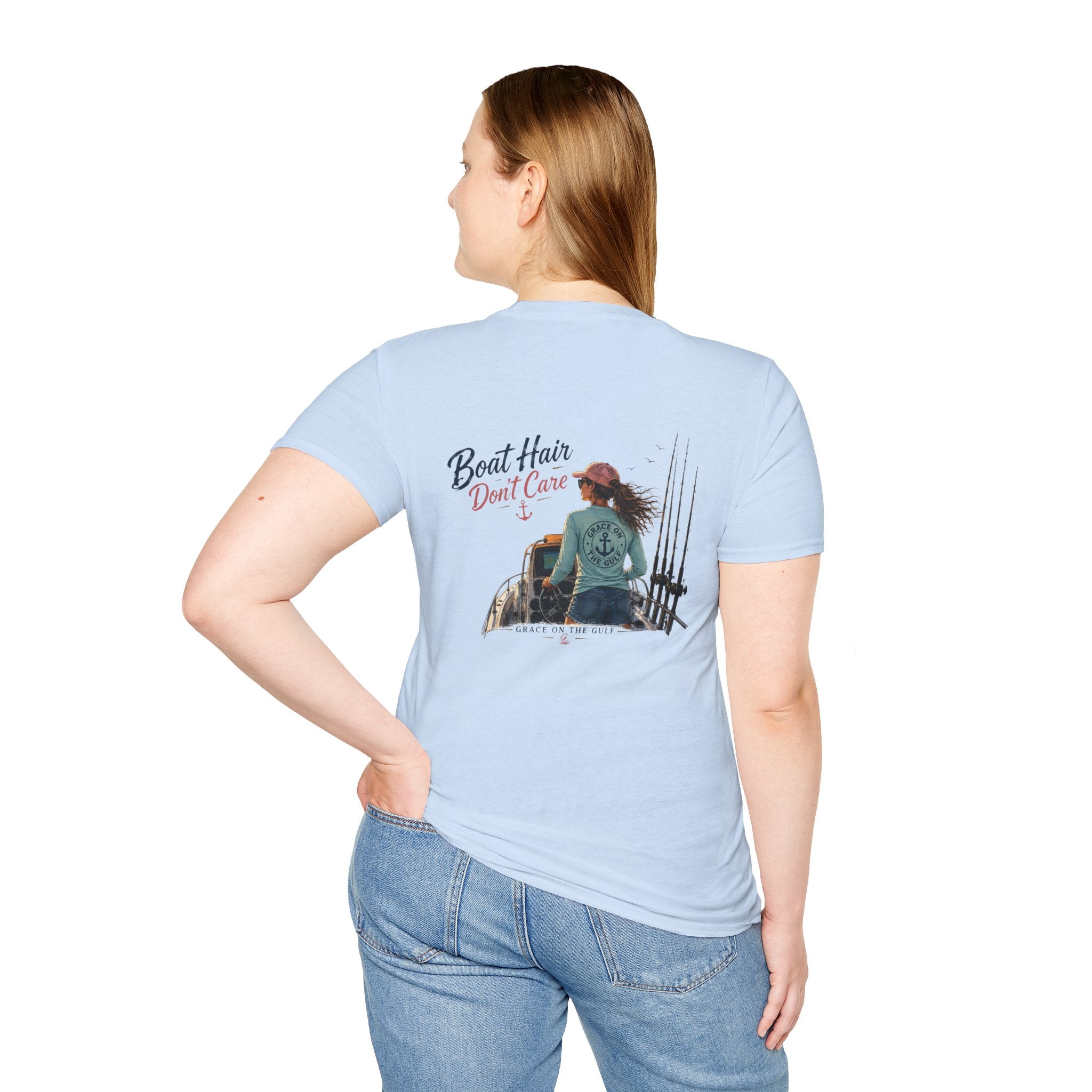 Minimal GOTG Boat Hair don’t Care T‑Shirt — Casual Marvel Guardians Graphic Tee