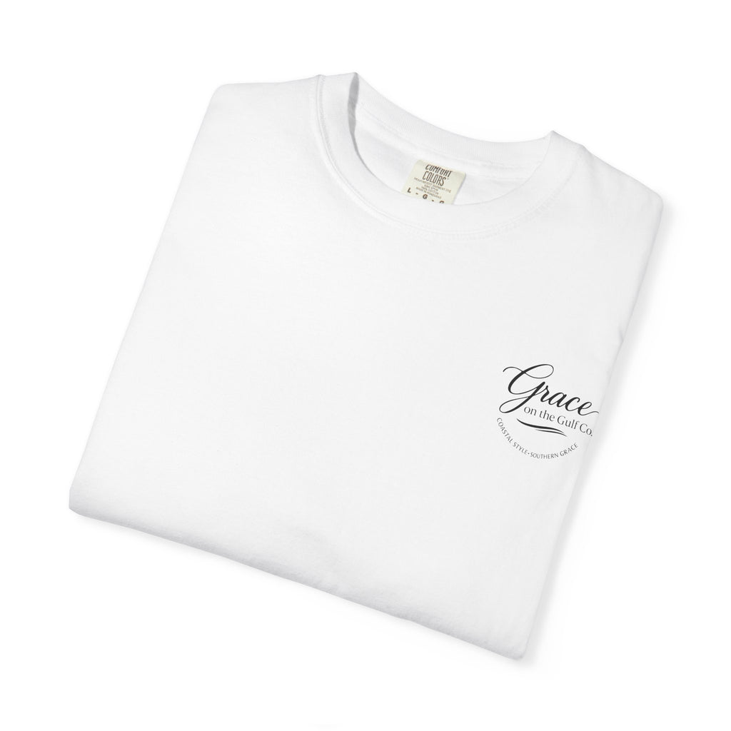 Chasing His Purpose- Grace on the Gulf-Classic White Garment-Dyed T-Shirt