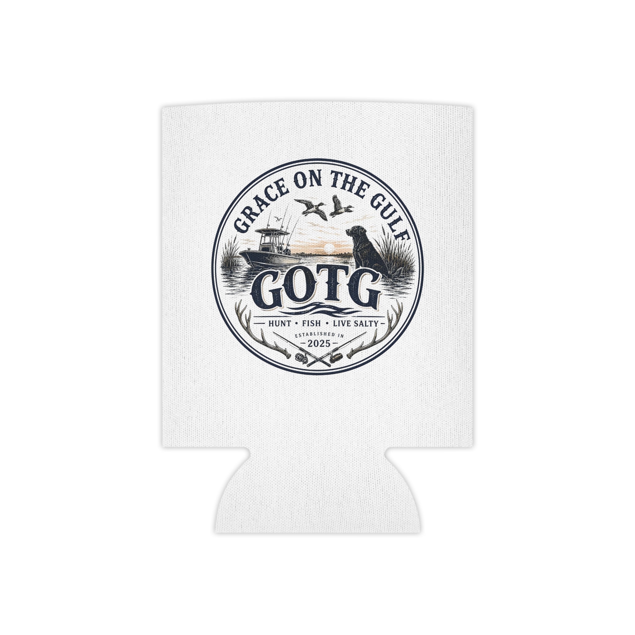 Can Cooler — "Grace on the Gulf" GOTG Fishing & Boating Beverage Koozie