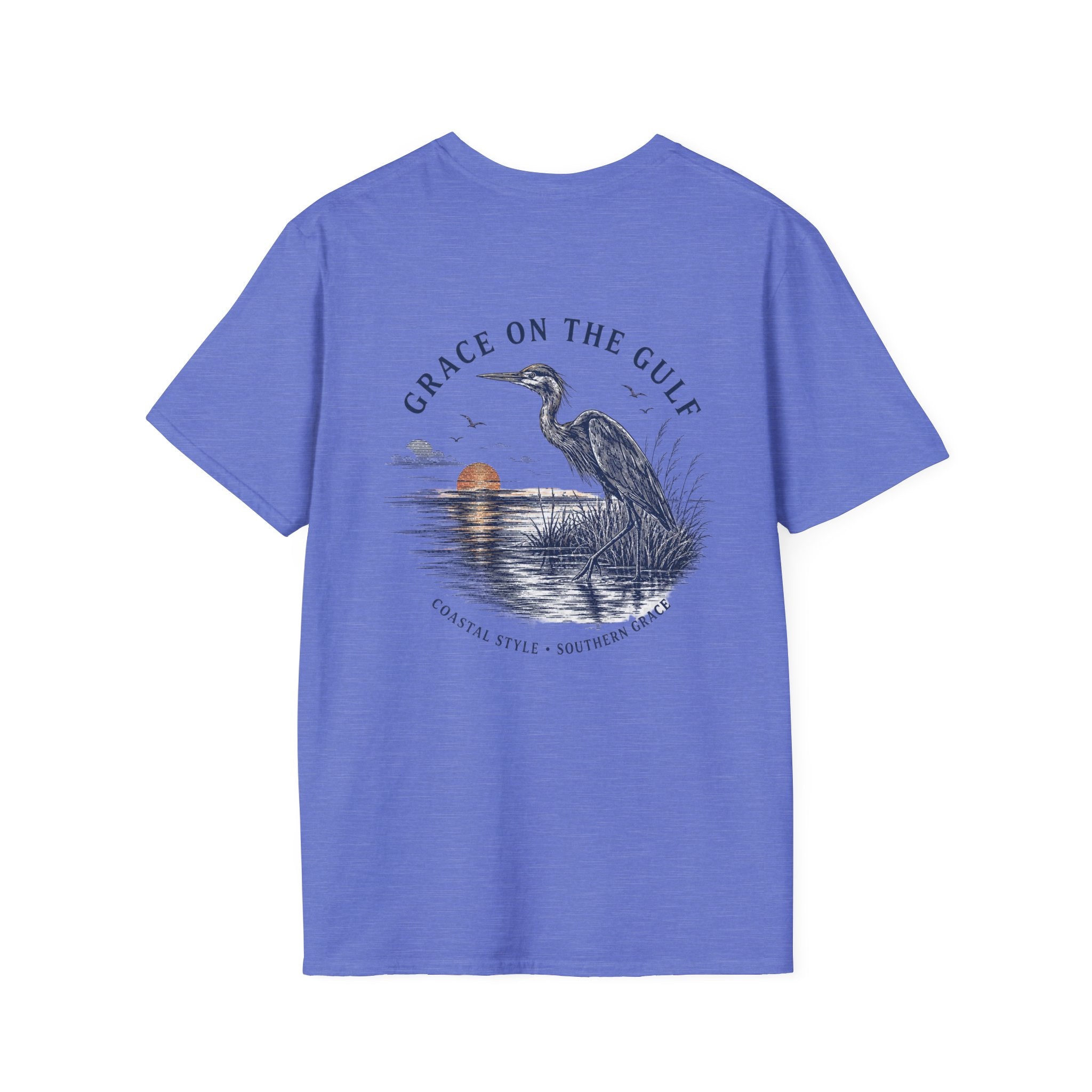 Sunset Crane Logo T‑Shirt — Casual Chest Print Graphic Tee