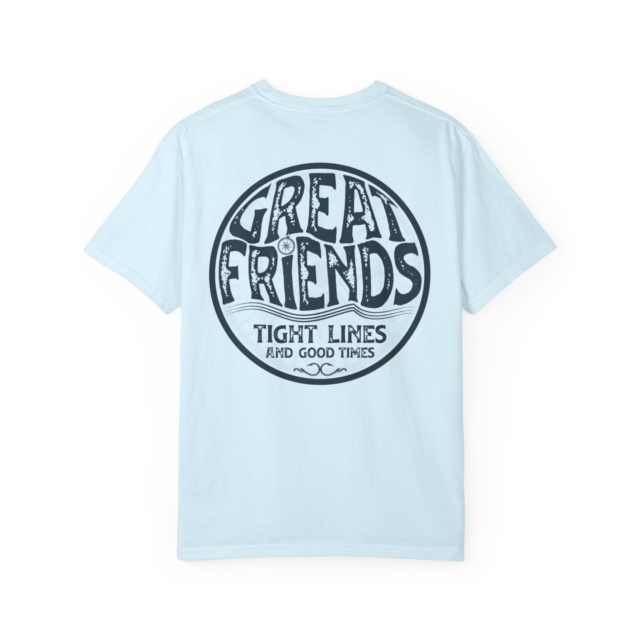 Great Friends Vintage Circle Graphic T-Shirt — "Great Friends: Tight Lines and Good Times"
