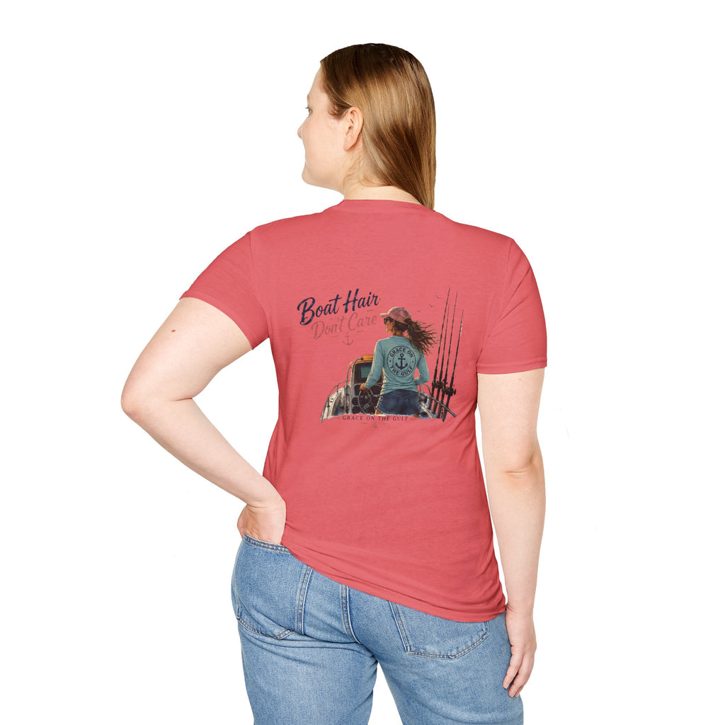 Minimal GOTG Boat Hair don’t Care T‑Shirt — Casual Marvel Guardians Graphic Tee