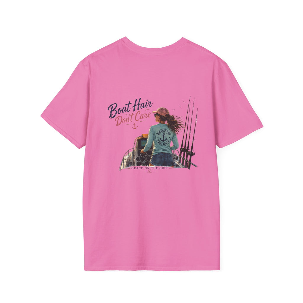 Minimal GOTG Boat Hair don’t Care T‑Shirt — Casual Marvel Guardians Graphic Tee