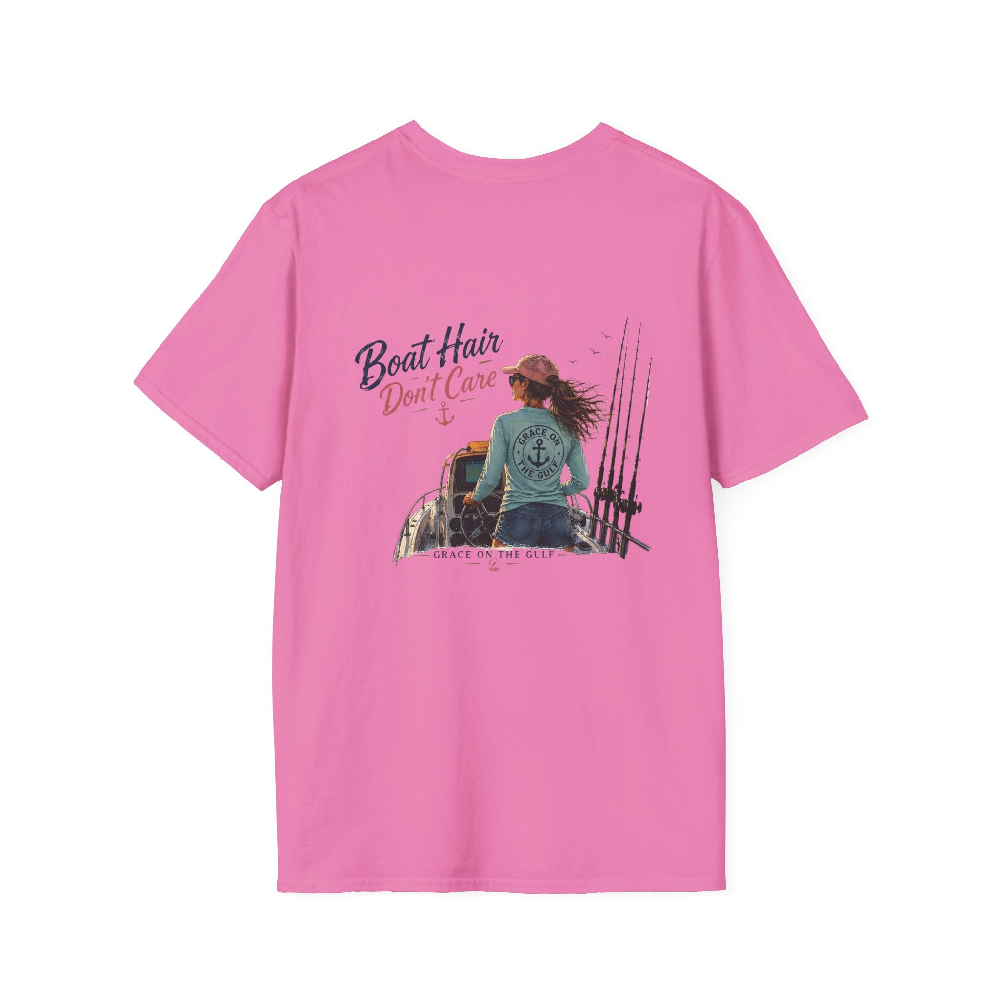 Minimal GOTG Boat Hair don’t Care T‑Shirt — Casual Marvel Guardians Graphic Tee