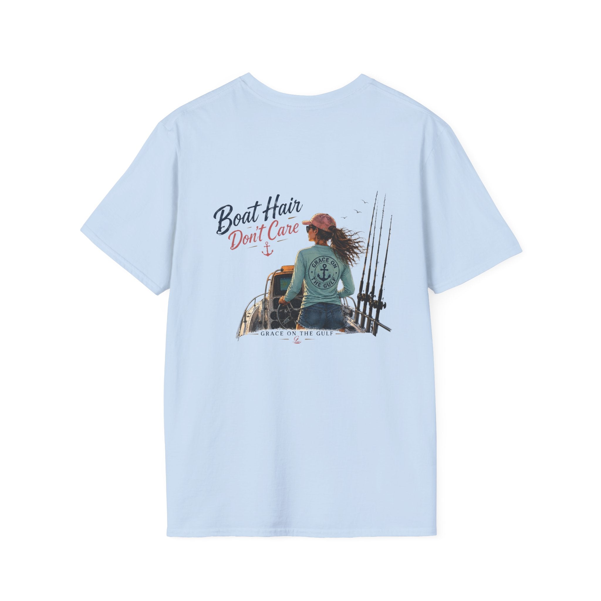 Minimal GOTG Boat Hair don’t Care T‑Shirt — Casual Marvel Guardians Graphic Tee