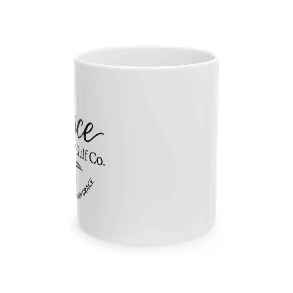 Grace Coffee Ceramic Mug — Elegant Script Logo 11oz - Right