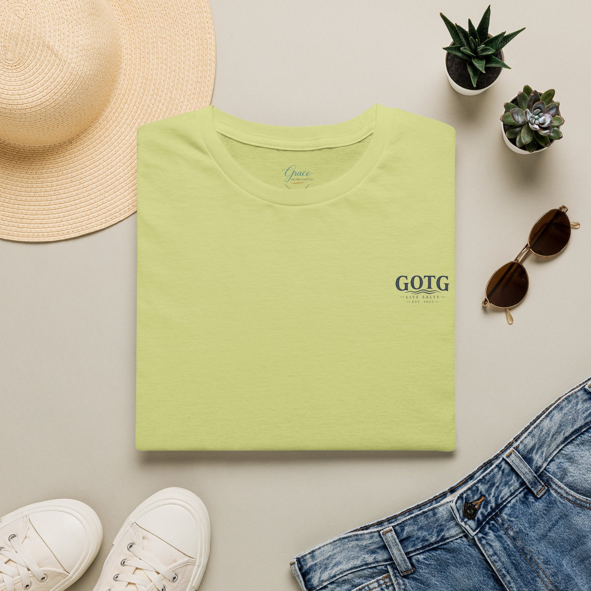 Sunset Crane Logo T‑Shirt — Casual Chest Print Graphic Tee