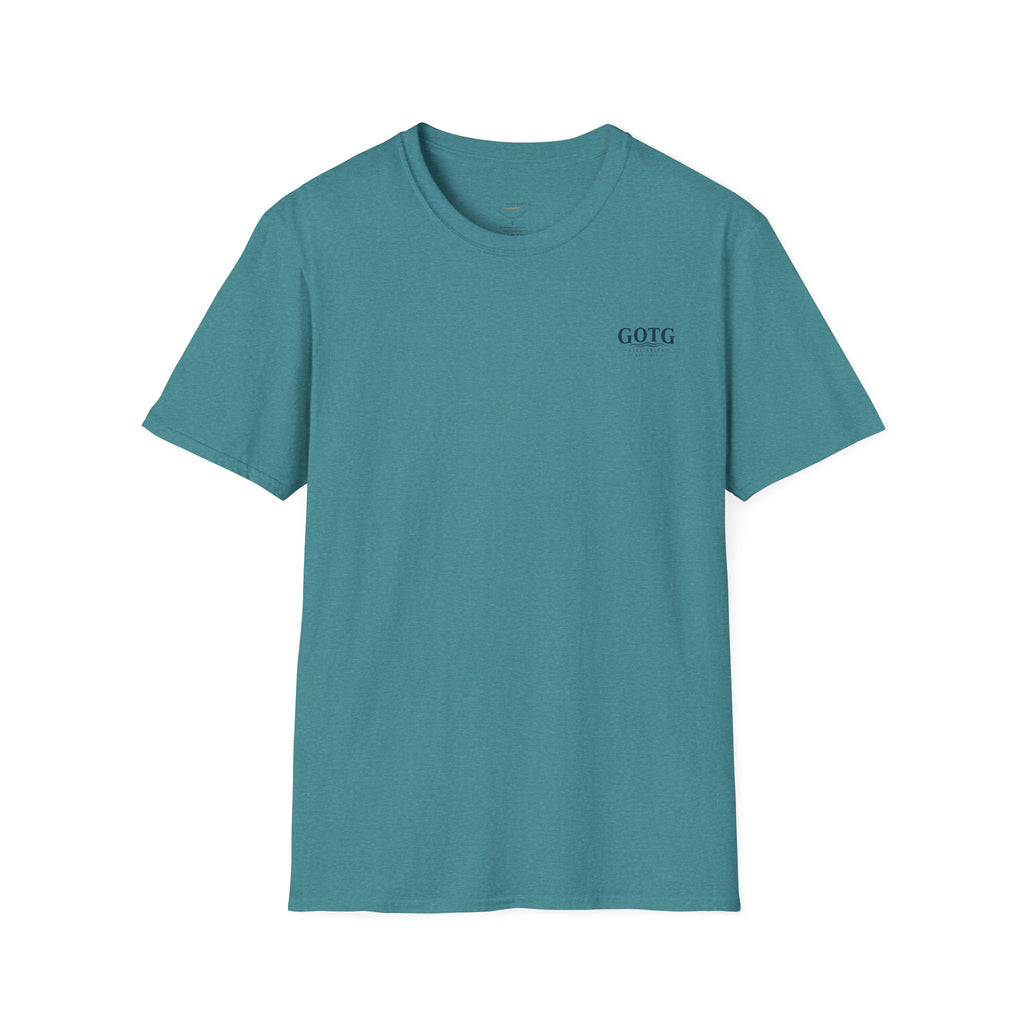 Sunset Crane Logo T‑Shirt — Casual Chest Print Graphic Tee