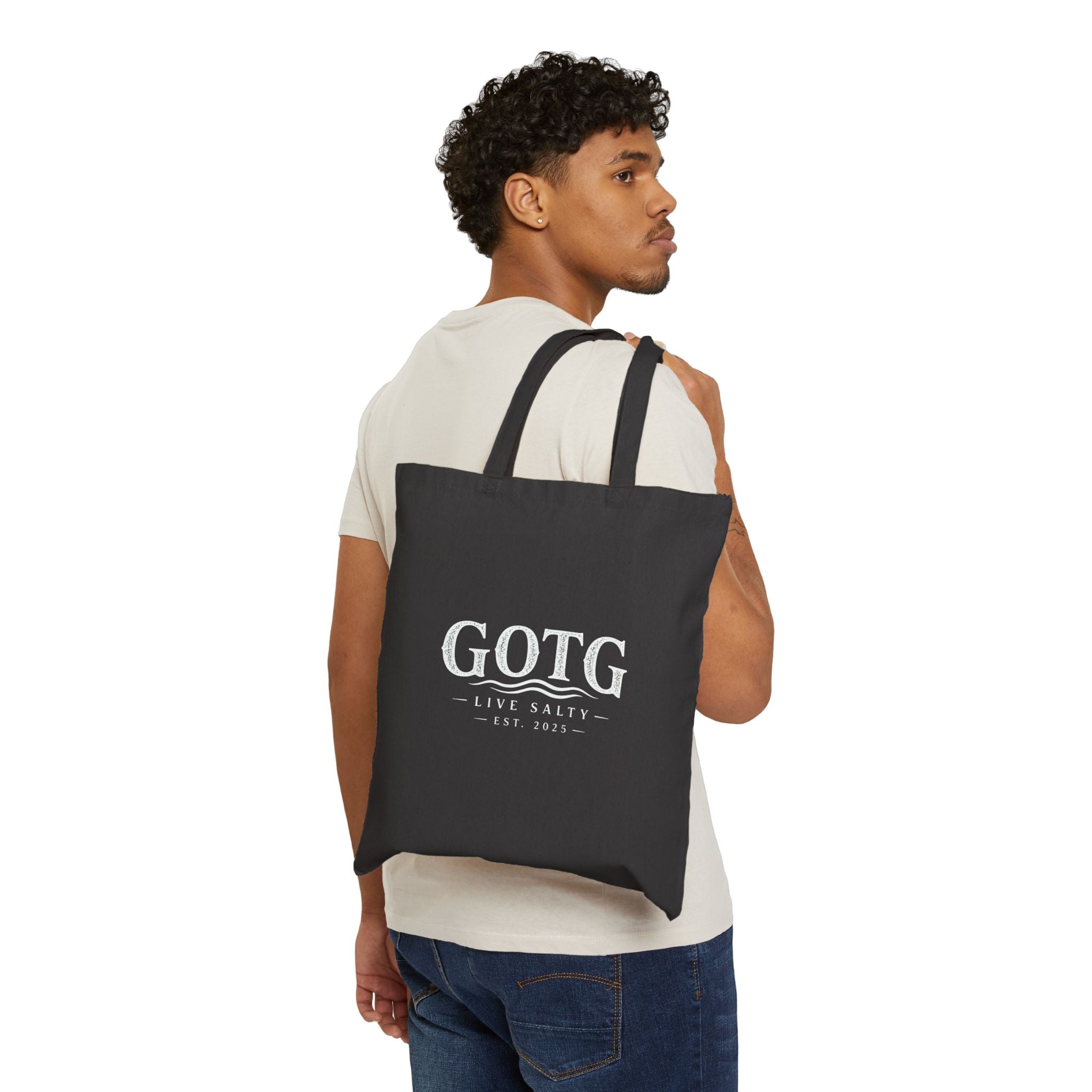 GOTG 'Live Salty' Cotton Canvas Tote Bag – Nautical Beach Market Tote