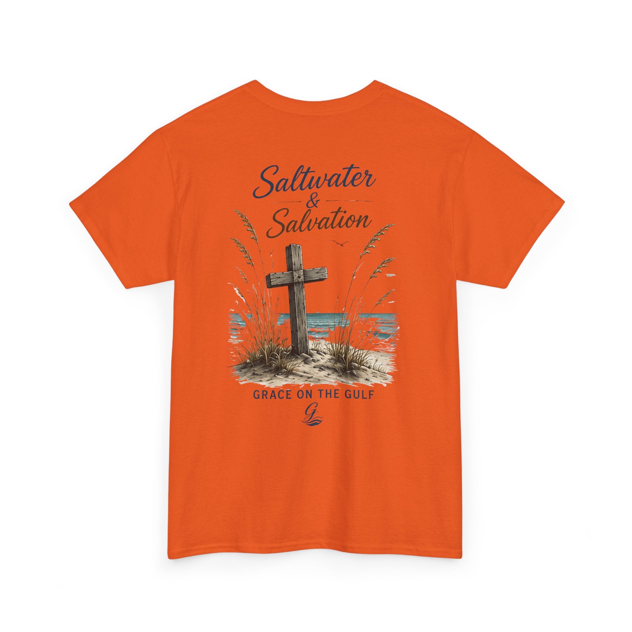 GOTG Saltwater & Salvation Tee — Grace on the Gulf Beach Christian T‑Shirt