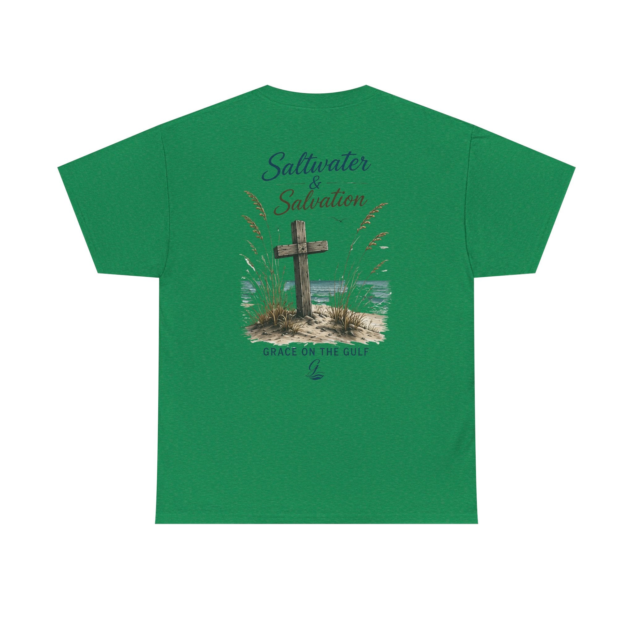 GOTG Saltwater & Salvation Tee — Grace on the Gulf Beach Christian T‑Shirt