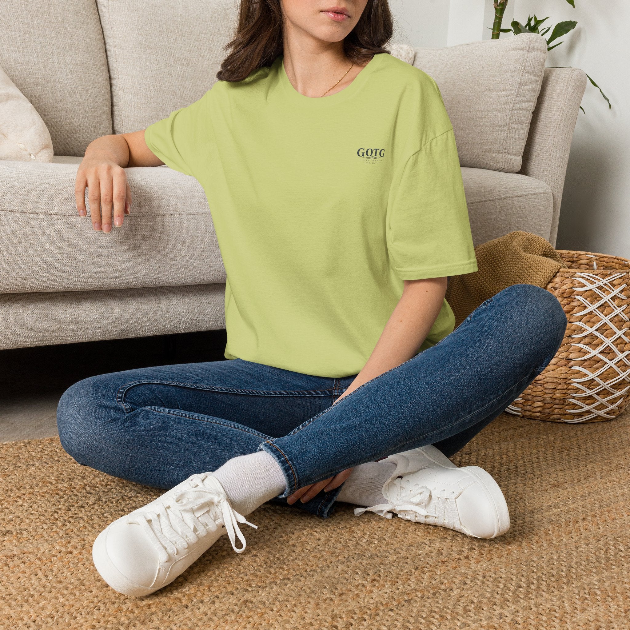 Sunset Crane Logo T‑Shirt — Casual Chest Print Graphic Tee