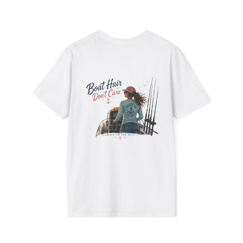 Minimal GOTG Boat Hair don’t Care T‑Shirt — Casual Marvel Guardians Graphic Tee