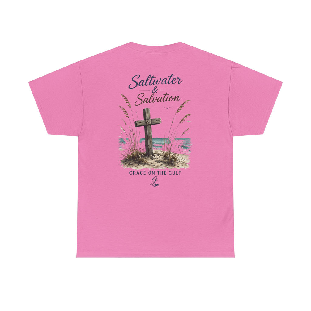 GOTG Saltwater & Salvation Tee — Grace on the Gulf Beach Christian T‑Shirt
