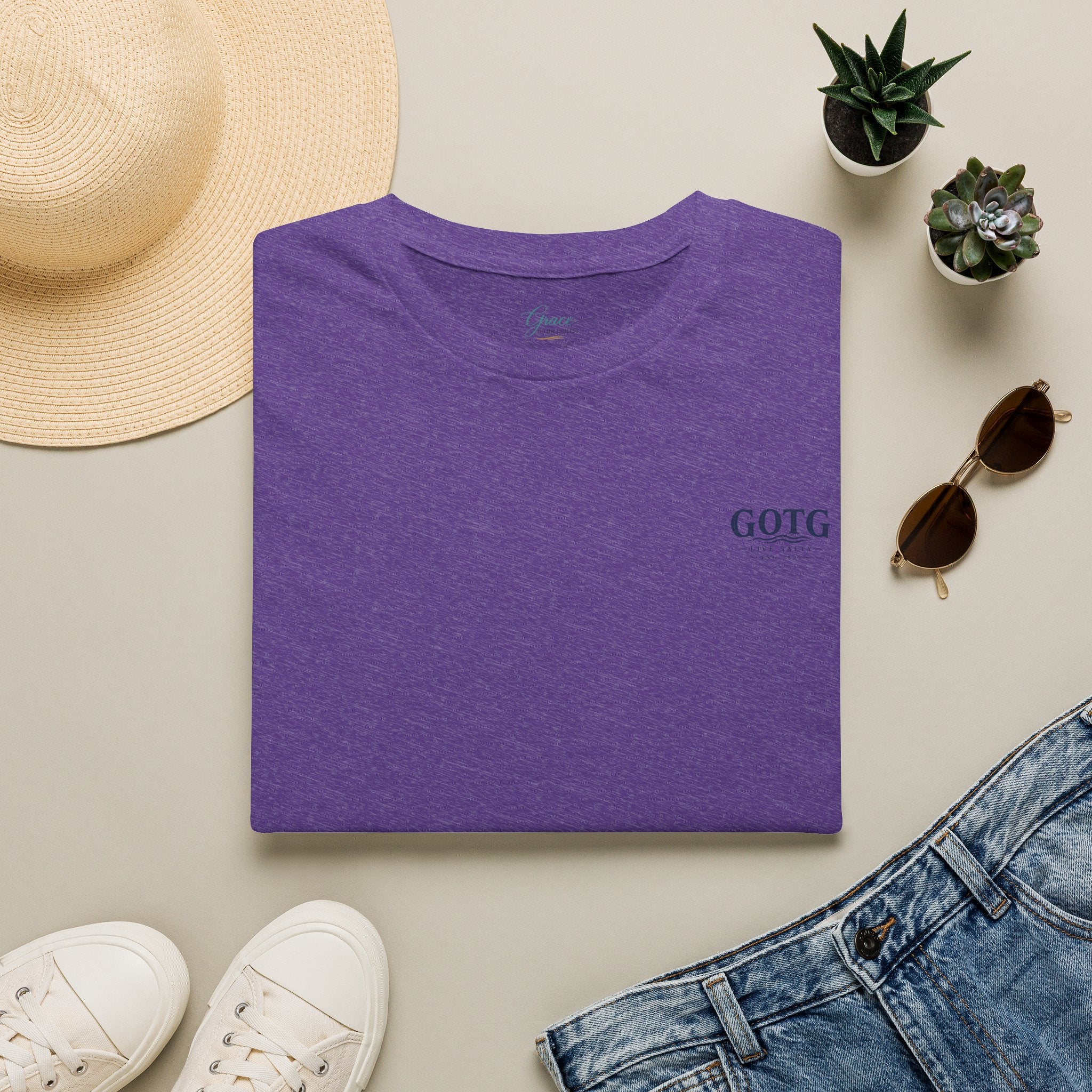 Sunset Crane Logo T‑Shirt — Casual Chest Print Graphic Tee