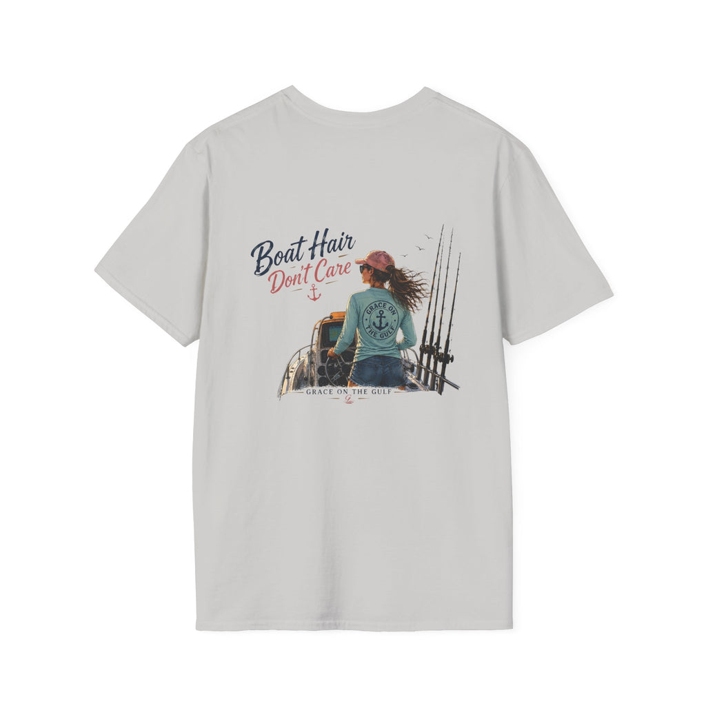 Minimal GOTG Boat Hair don’t Care T‑Shirt — Casual Marvel Guardians Graphic Tee