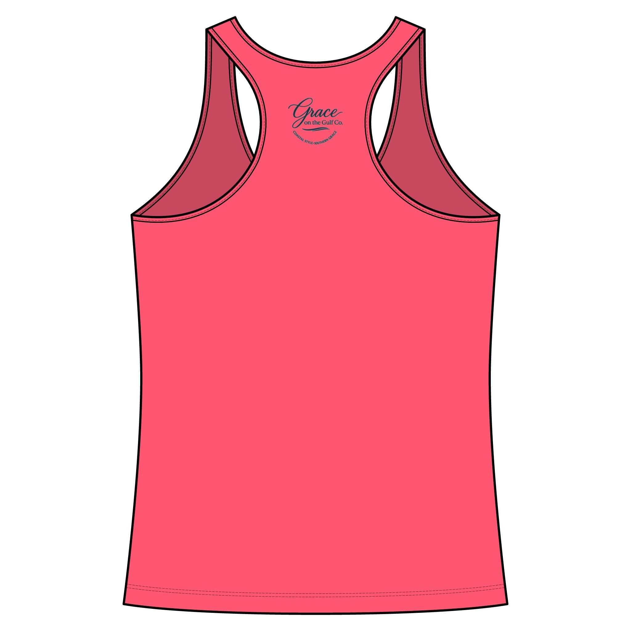 Salt Air Fishing Racerback Tank - Coastal Fishing Boat Trio Graphic