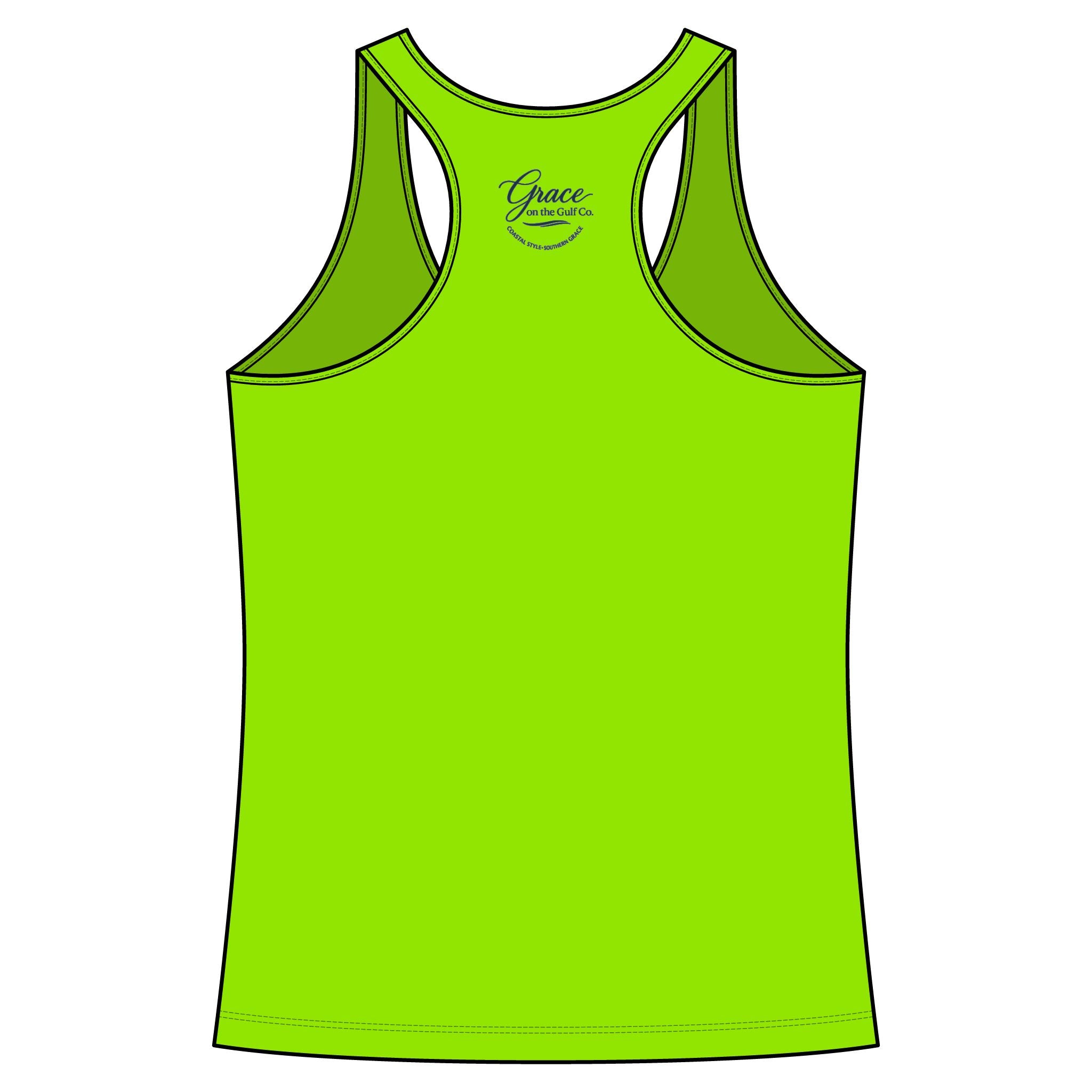 Salt Air Fishing Racerback Tank - Coastal Fishing Boat Trio Graphic