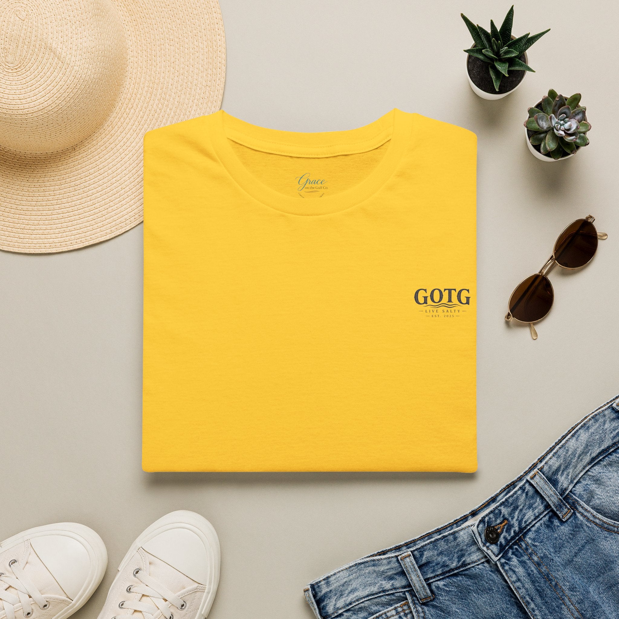 Sunset Crane Logo T‑Shirt — Casual Chest Print Graphic Tee
