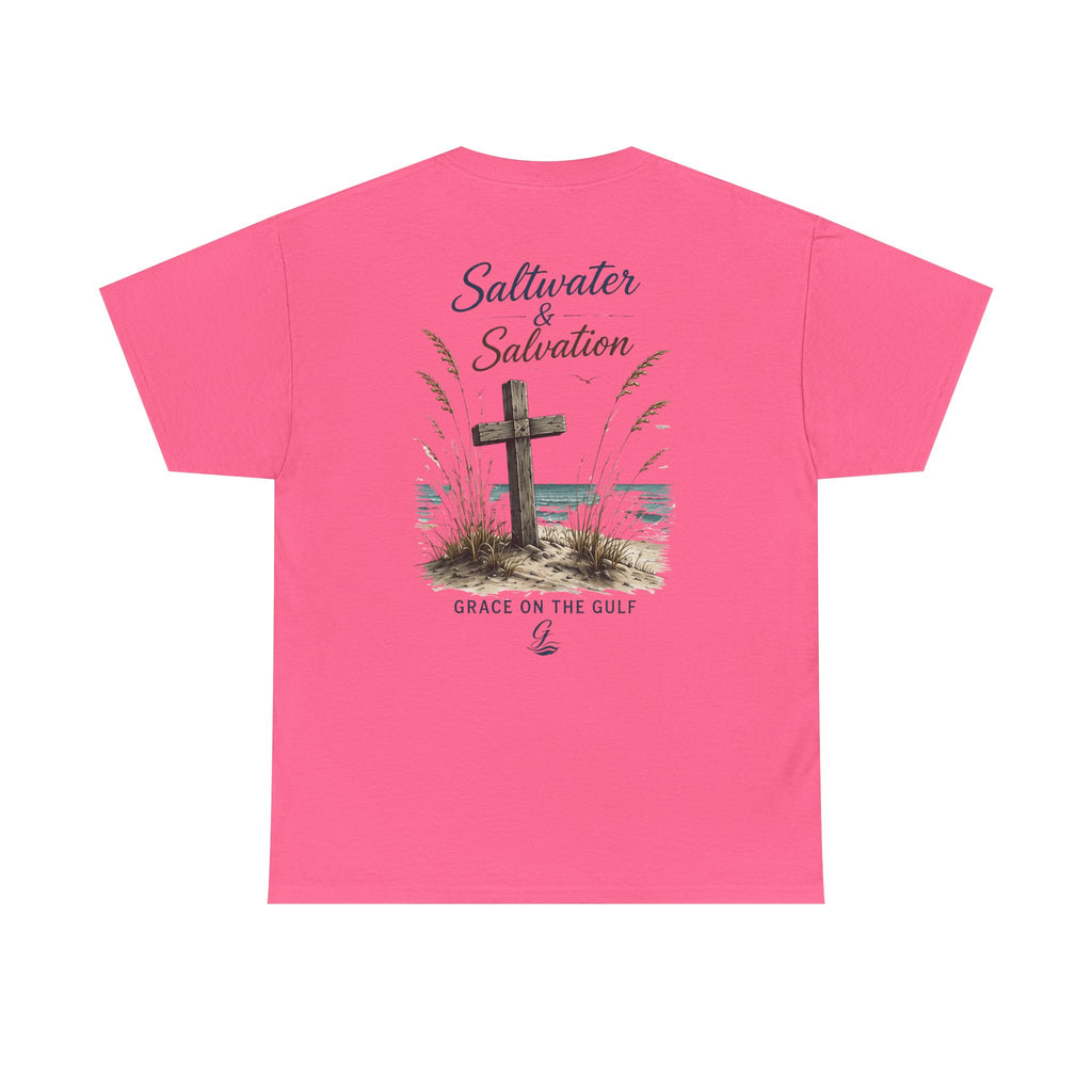 GOTG Saltwater & Salvation Tee — Grace on the Gulf Beach Christian T‑Shirt