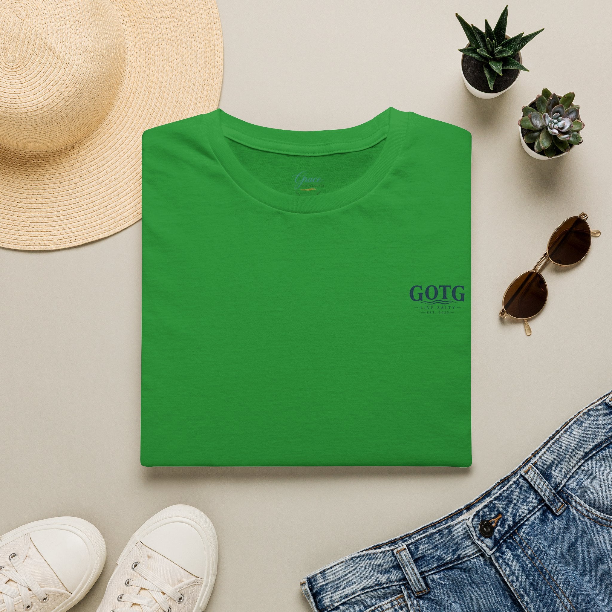 Sunset Crane Logo T‑Shirt — Casual Chest Print Graphic Tee