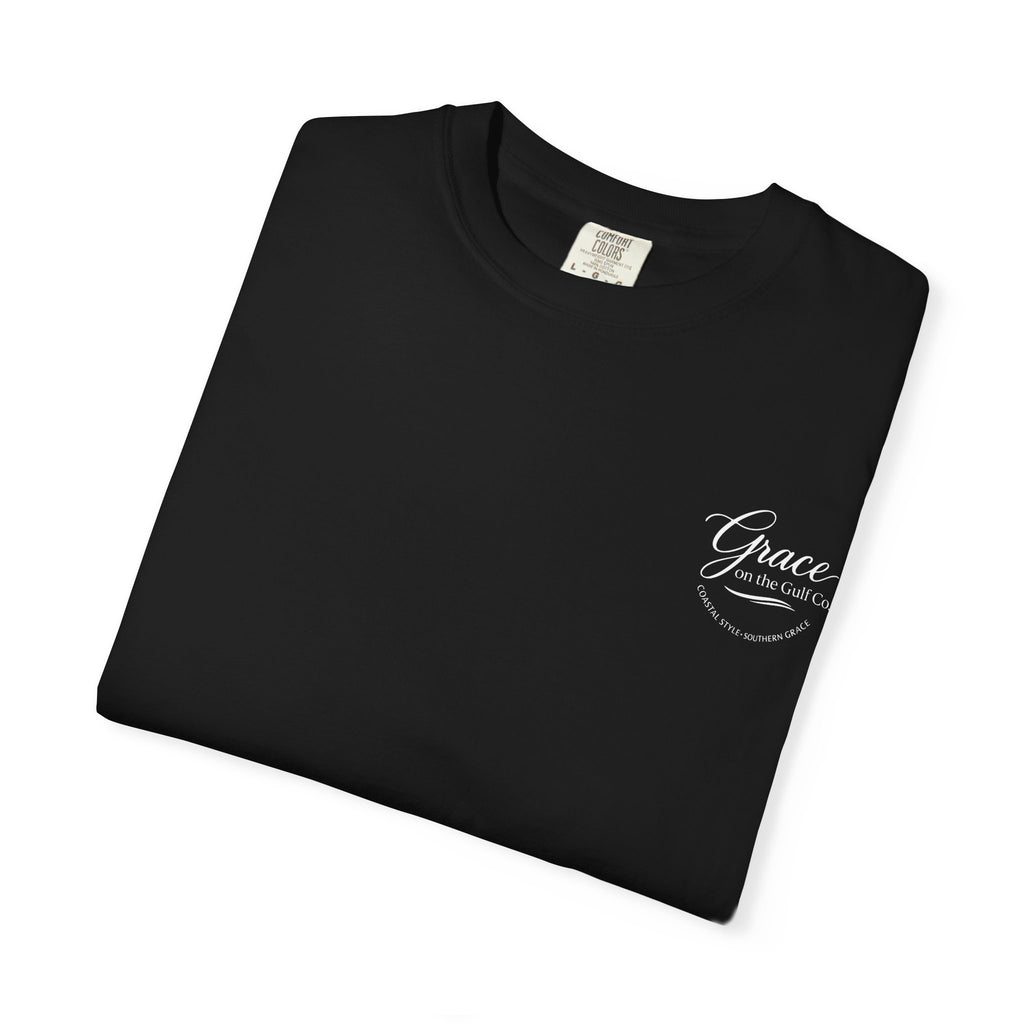 Chasing His Purpose- Grace on the Gulf-Classic White Garment-Dyed T-Shirt