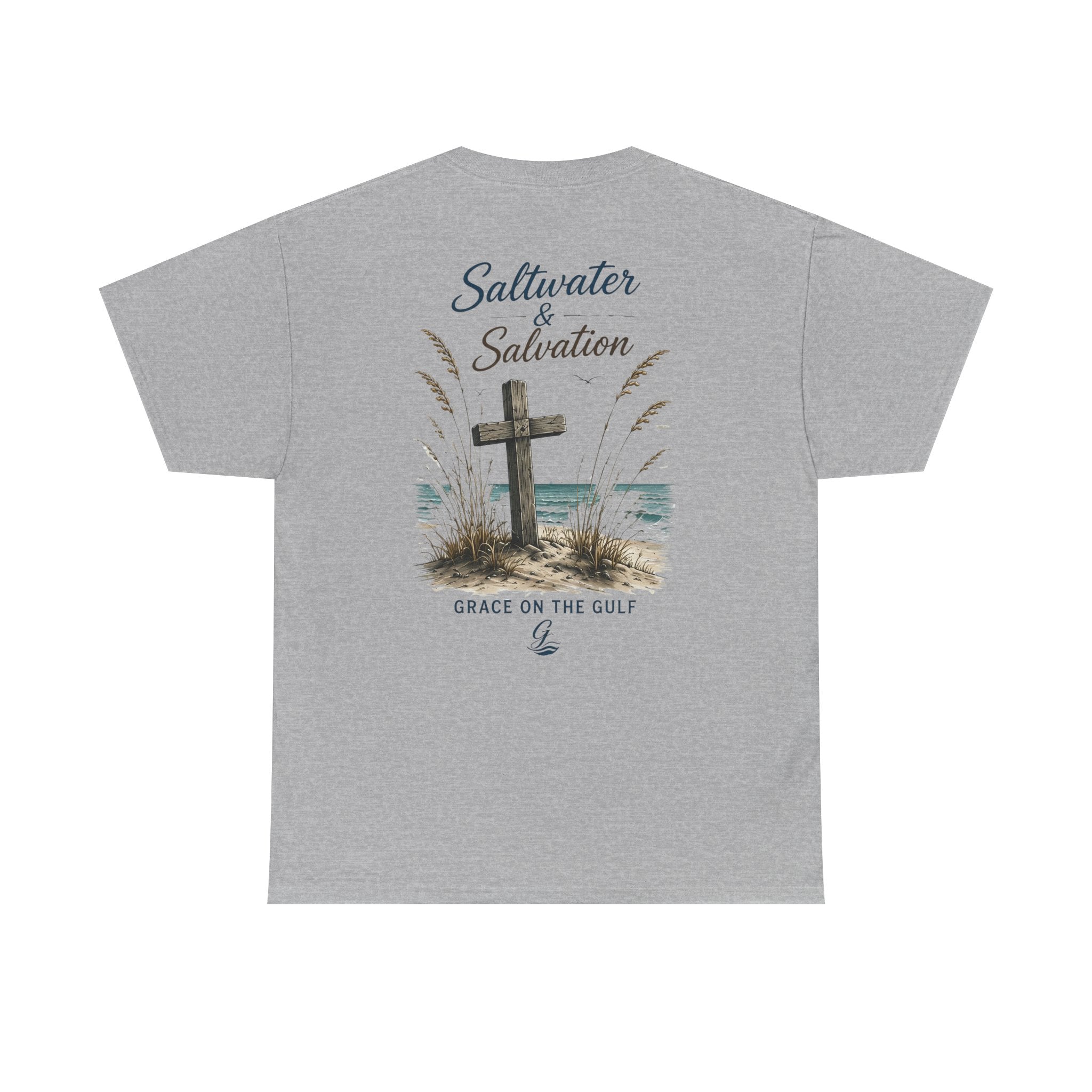 GOTG Saltwater & Salvation Tee — Grace on the Gulf Beach Christian T‑Shirt