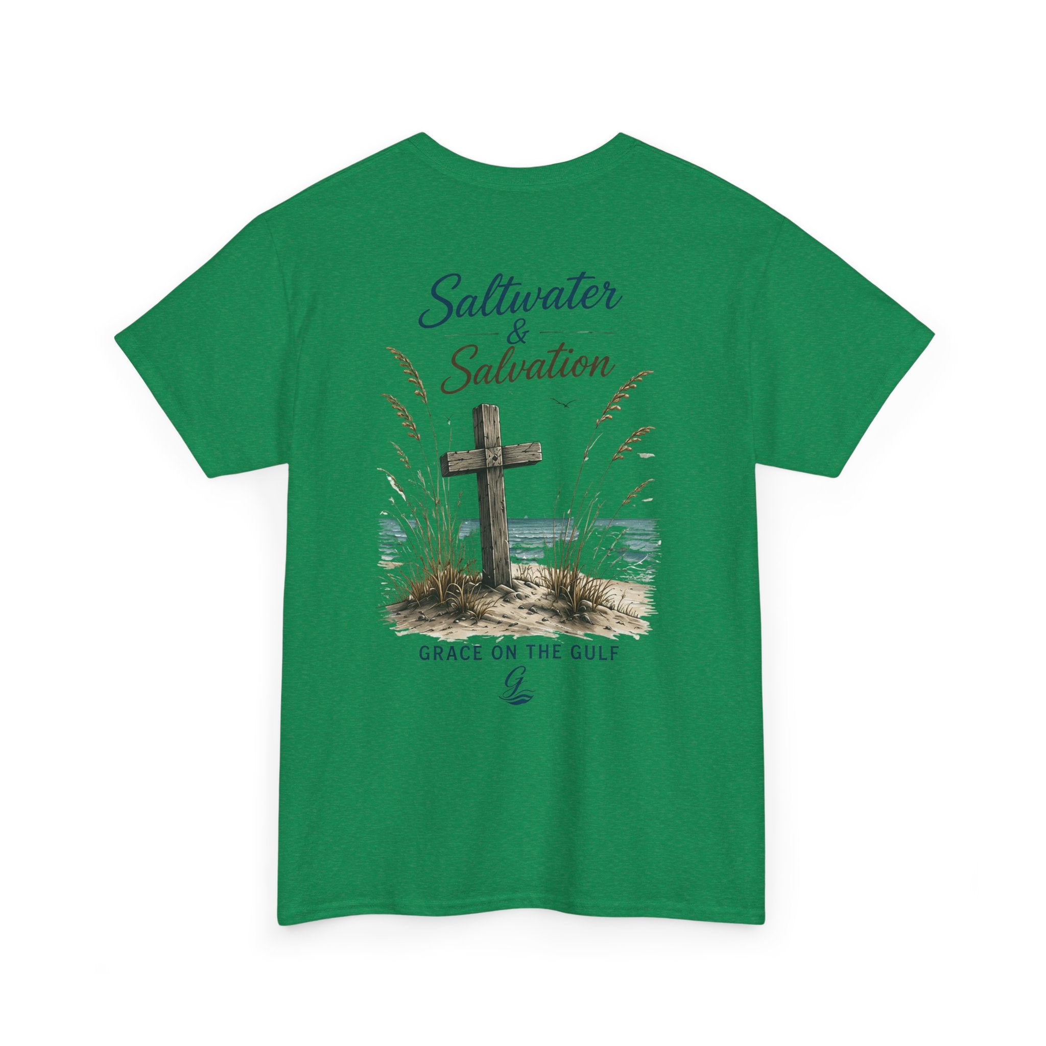 GOTG Saltwater & Salvation Tee — Grace on the Gulf Beach Christian T‑Shirt