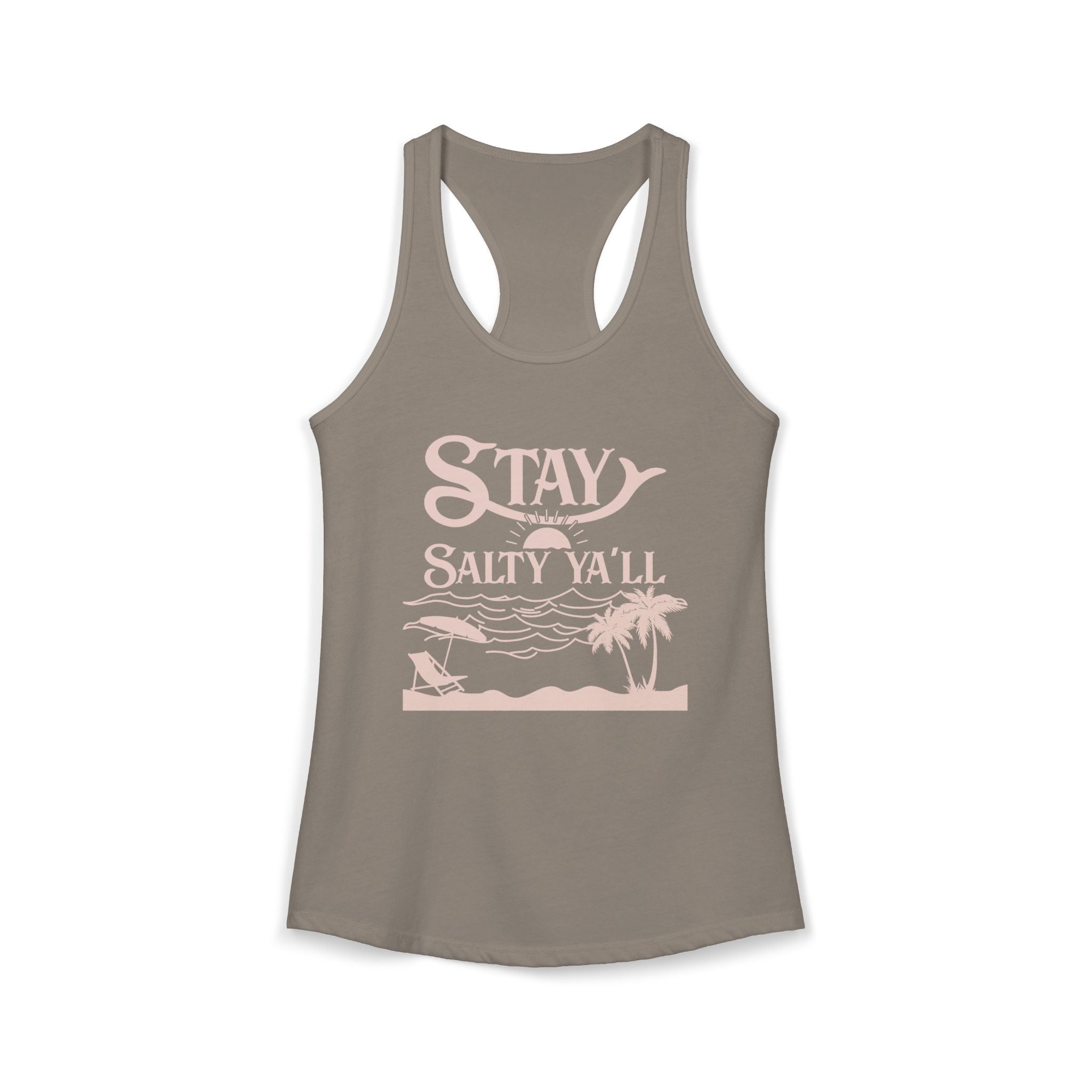 Stay Salty Ya’ll - Pink Graphics - 4 Colors Women's Ideal Racerback Tank