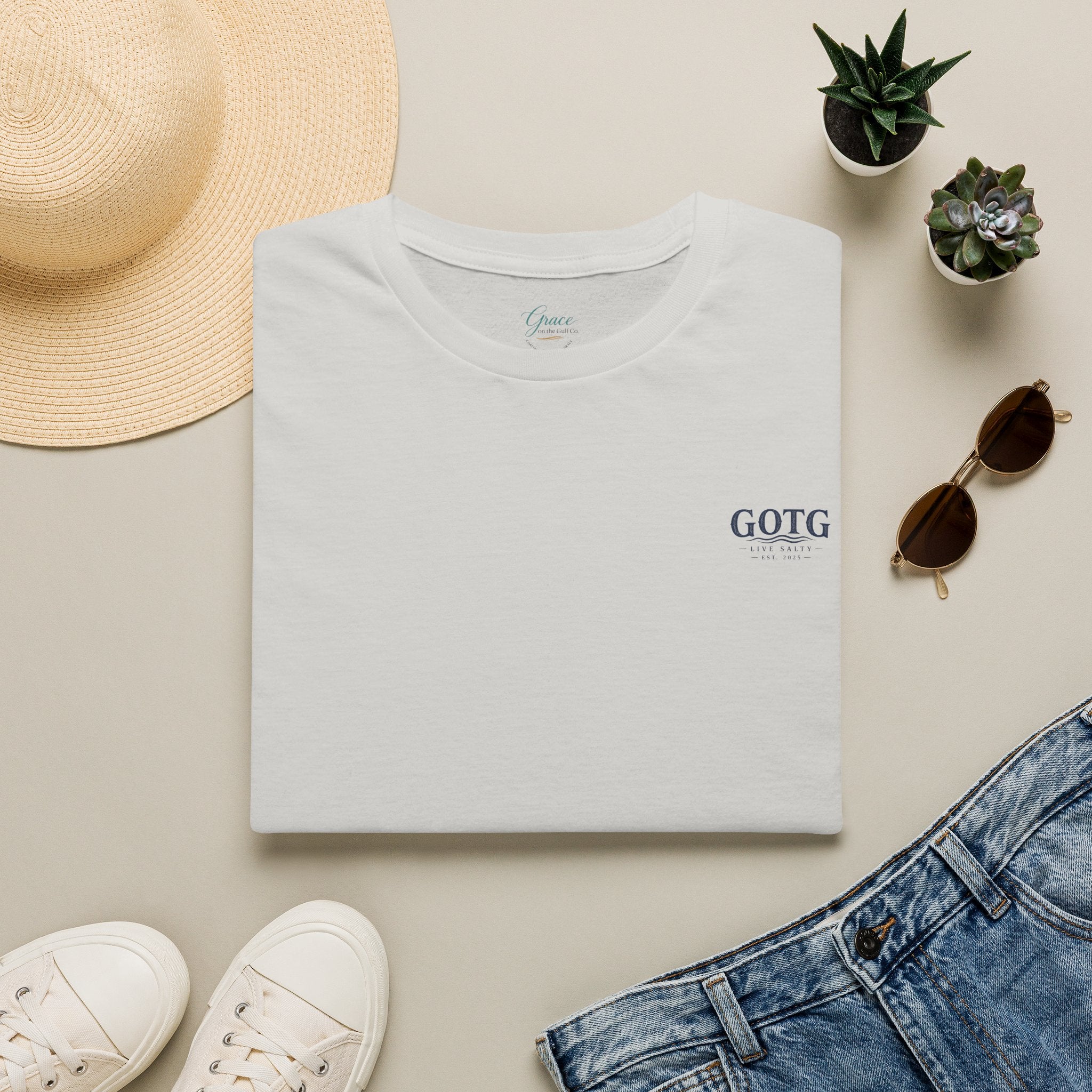 Sunset Crane Logo T‑Shirt — Casual Chest Print Graphic Tee