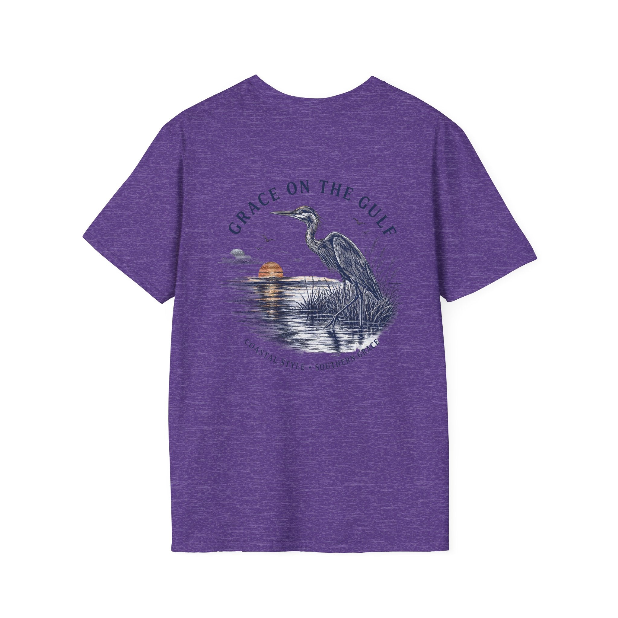 Sunset Crane Logo T‑Shirt — Casual Chest Print Graphic Tee