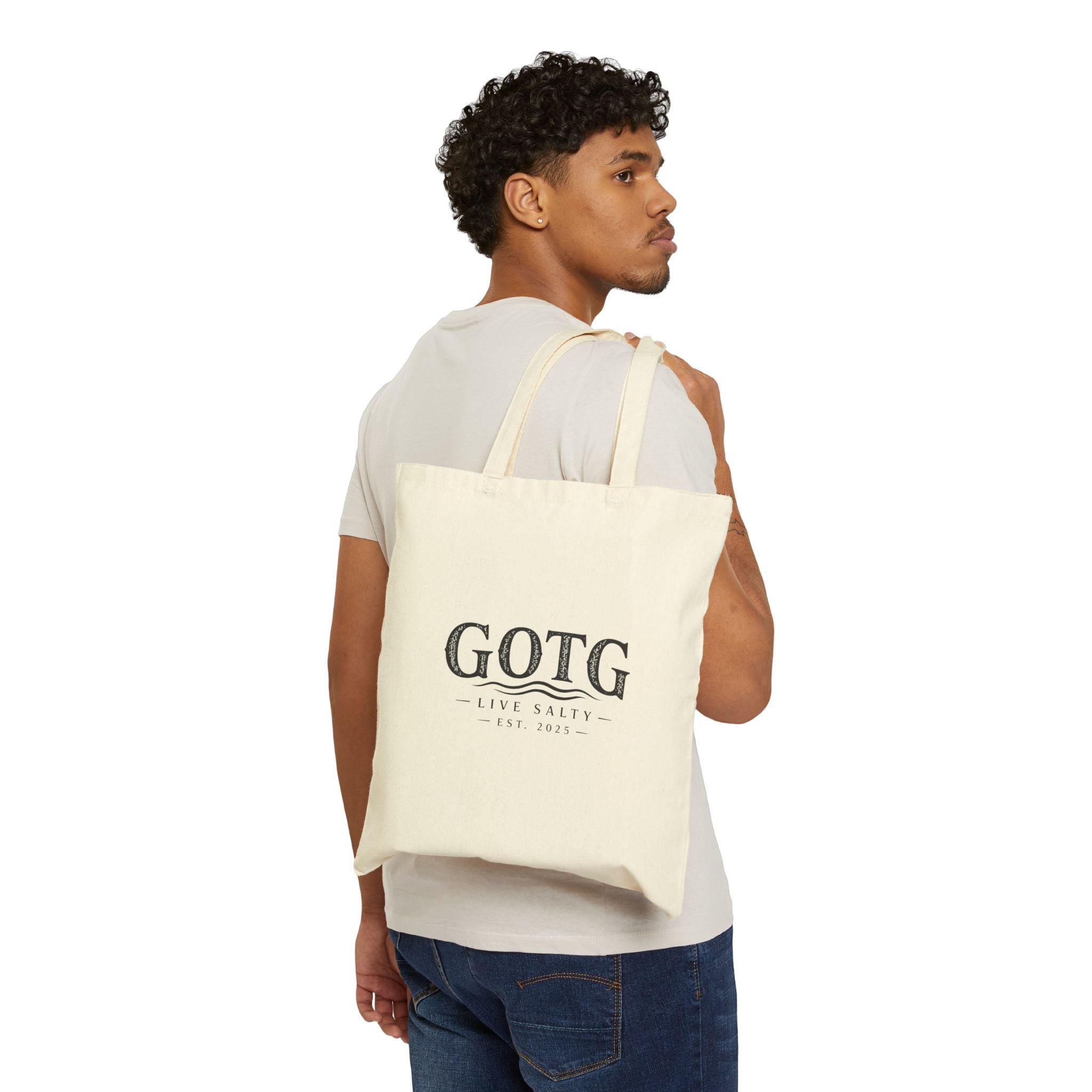 GOTG 'Live Salty' Cotton Canvas Tote Bag – Nautical Beach Market Tote