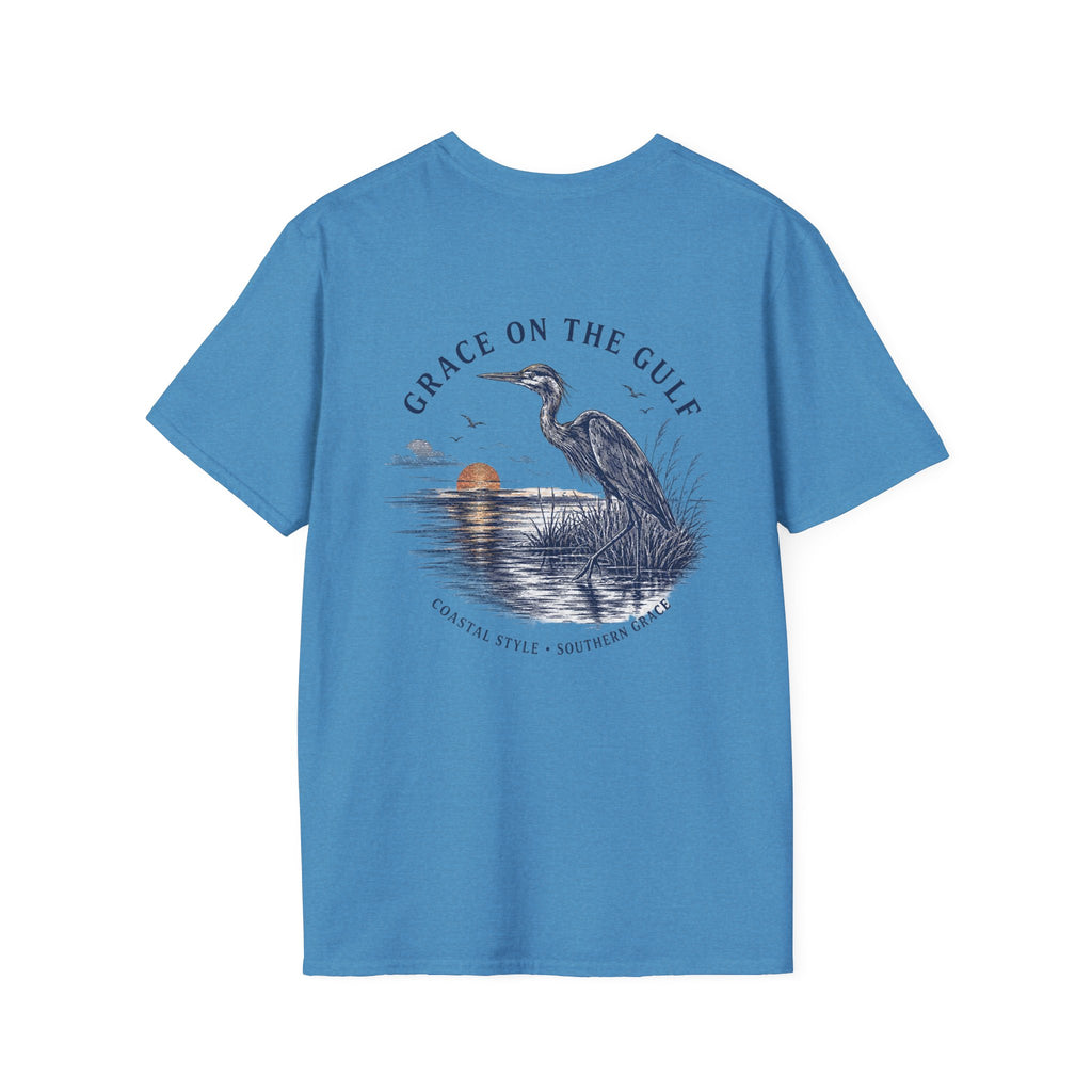 Sunset Crane Logo T‑Shirt — Casual Chest Print Graphic Tee